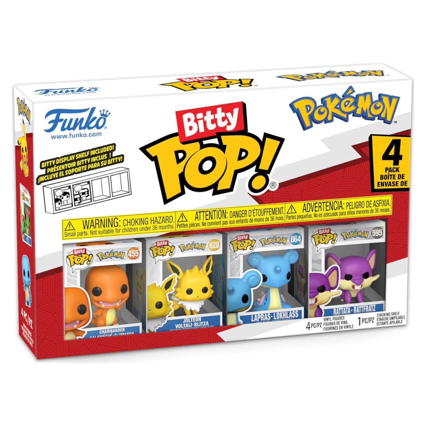 Funko Pop! Bitty Pokemon - Charmander, Jolteon, Lapras, Rattata - 2.3 cm
