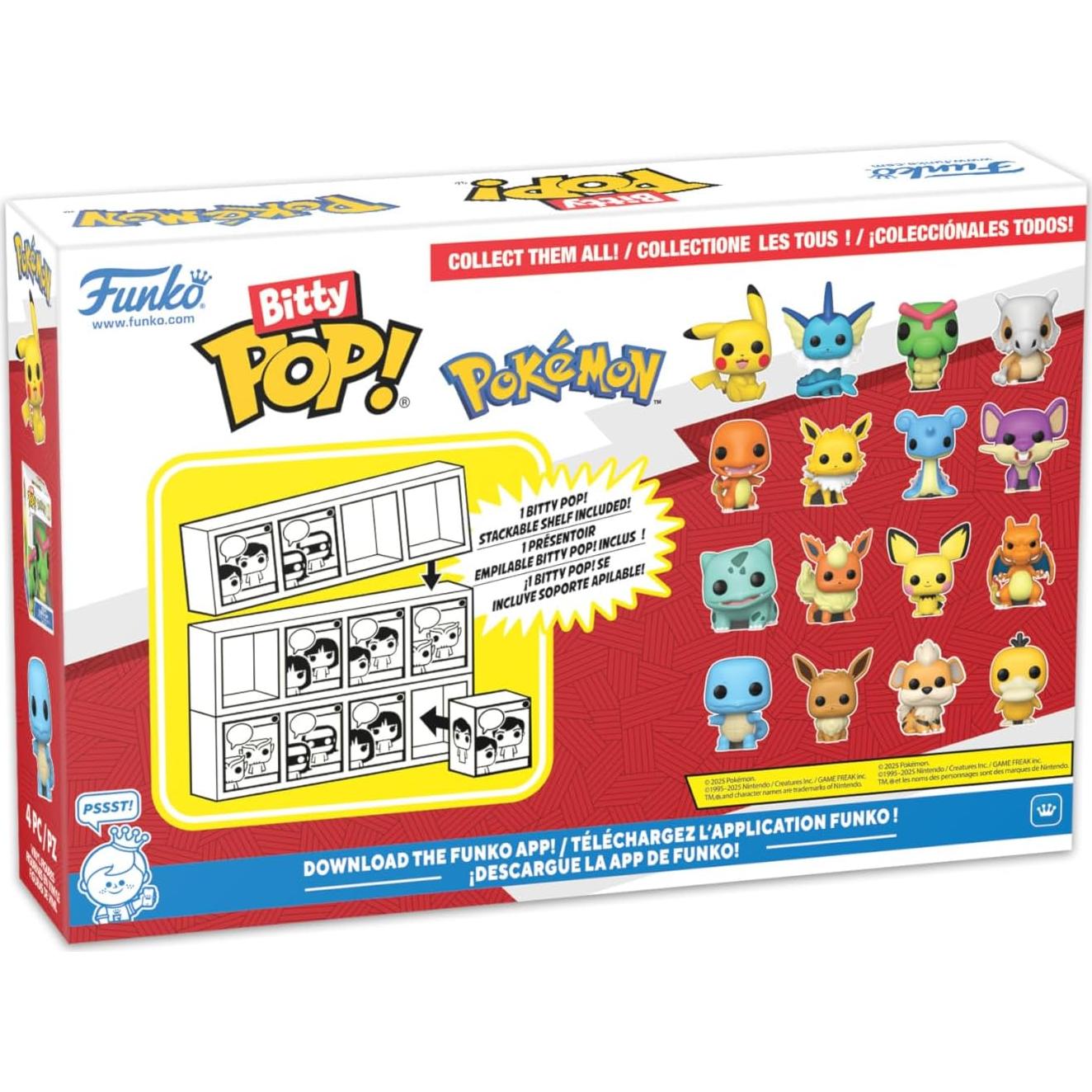 Funko Pop! Bitty Pokemon - Charmander, Jolteon, Lapras, Rattata - 2.3 cm