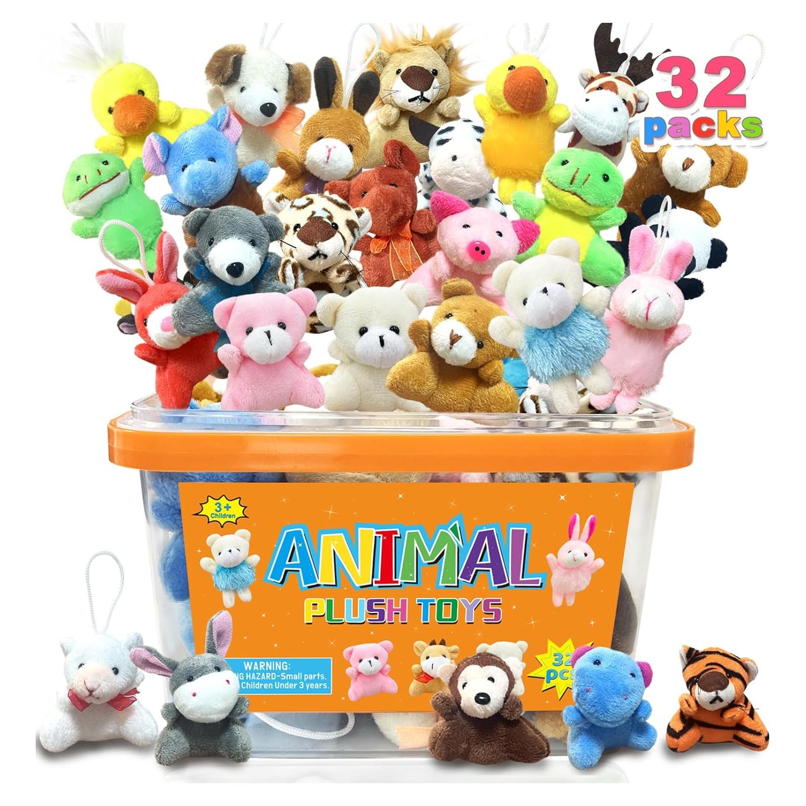 Conjunto de 32 Juguetes de Animales de Peluche Miniatura