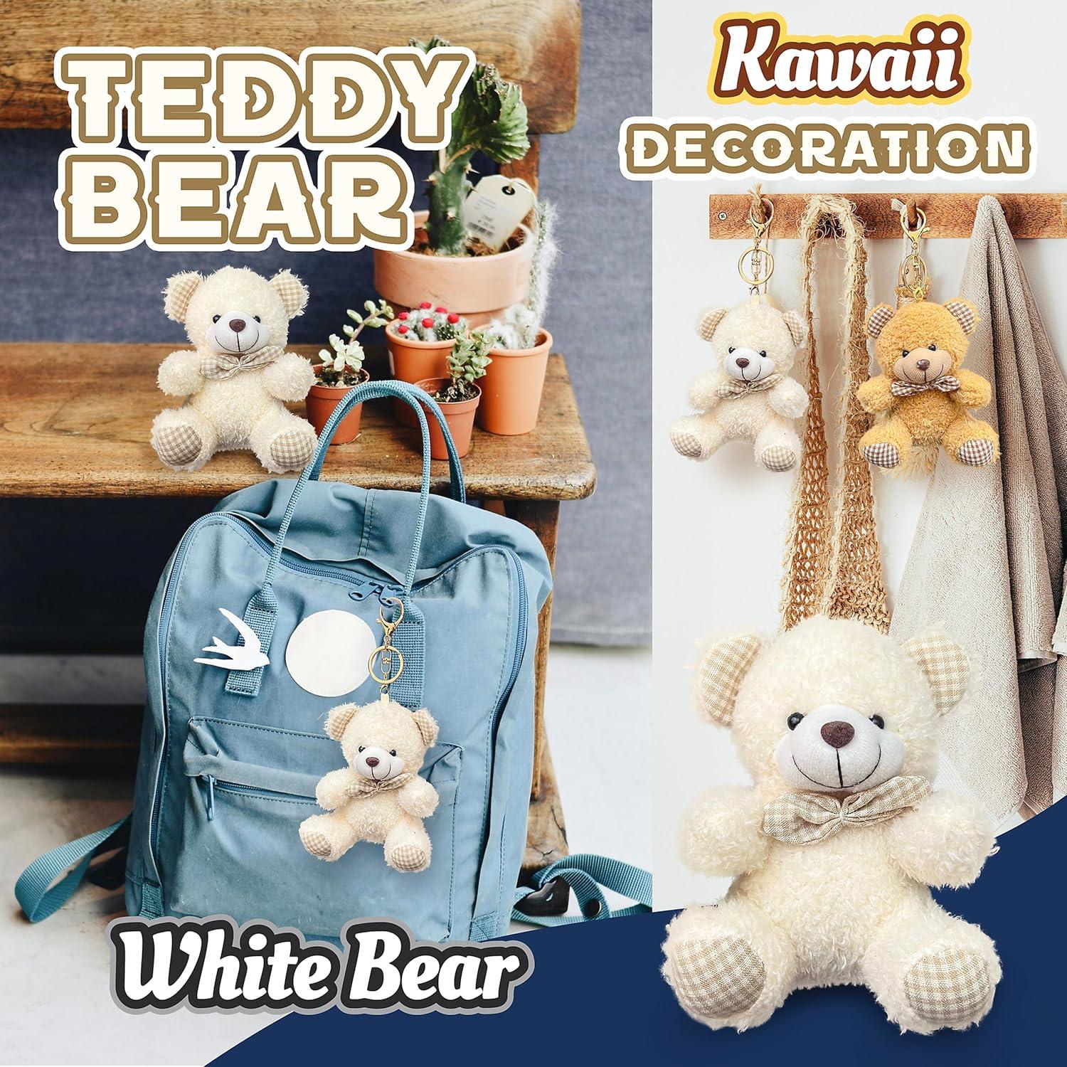 Oso de Peluche Kawaii Blanco Kawaite 10.5x7.5x12.5cm