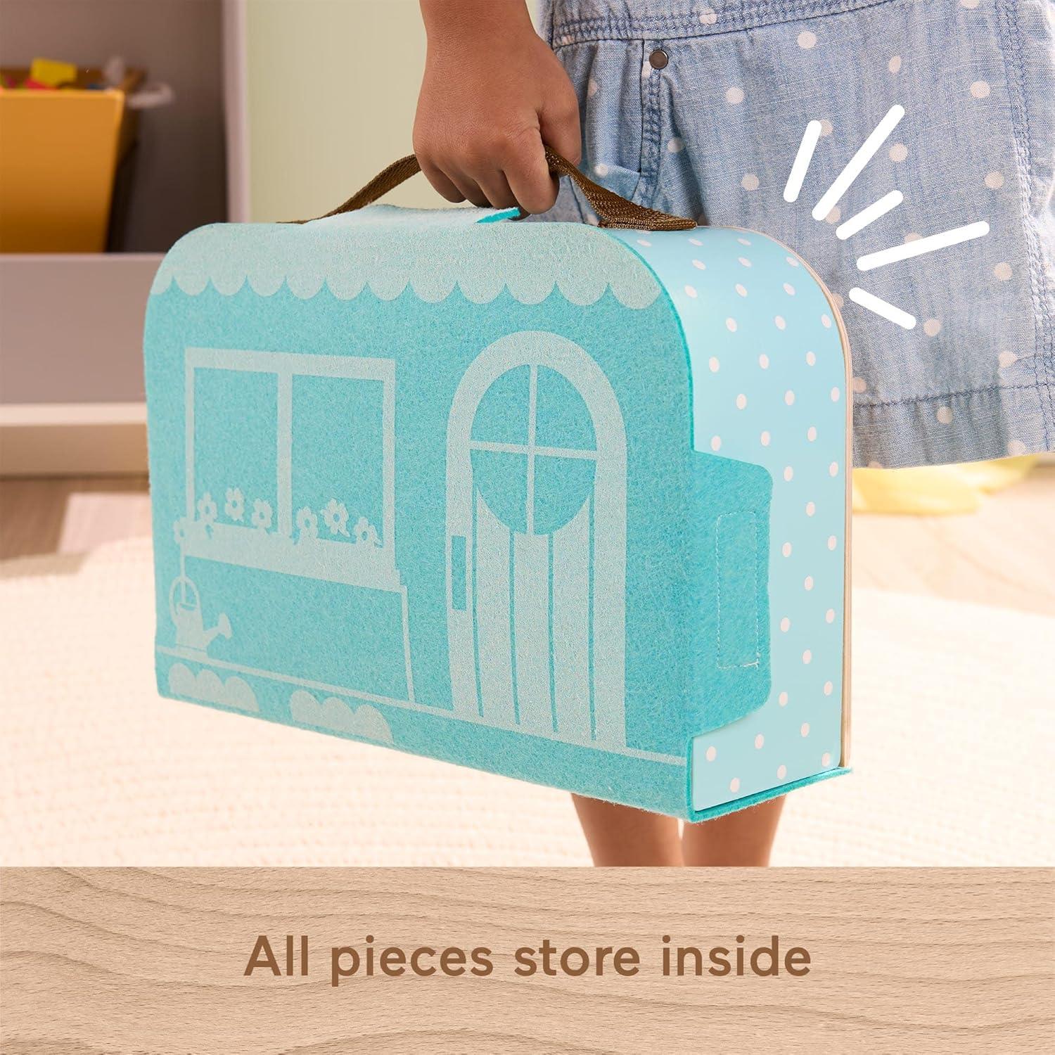 Casa de Muñecas de Madera Fisher-Price 15 Piezas Portátil