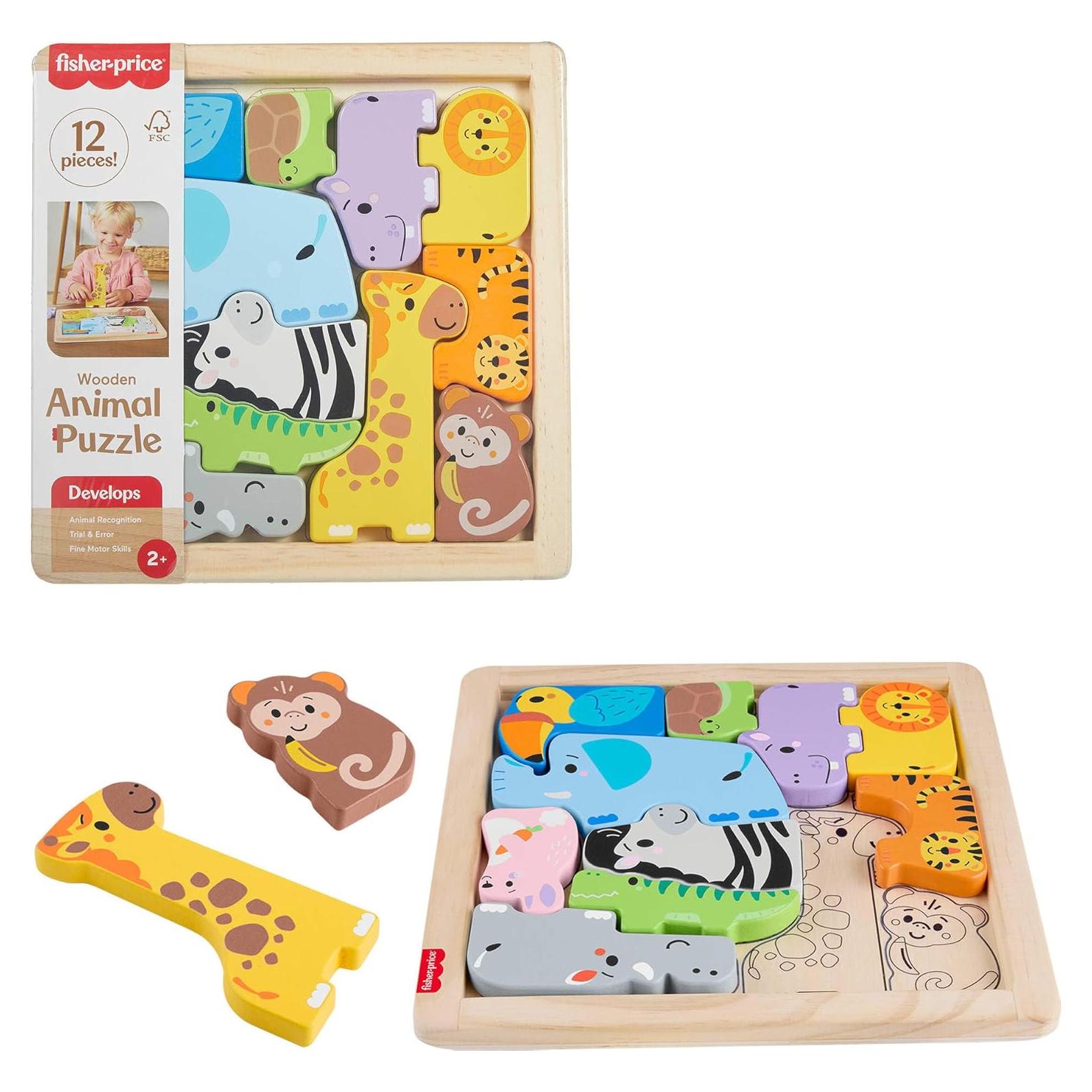Rompecabezas de Madera Fisher-Price 13 Piezas Animales 2+ Años