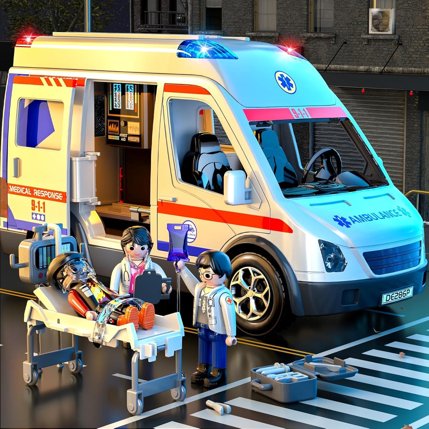 Juguete Ambulancia YunWings con Luz y Sonido 29.5cm