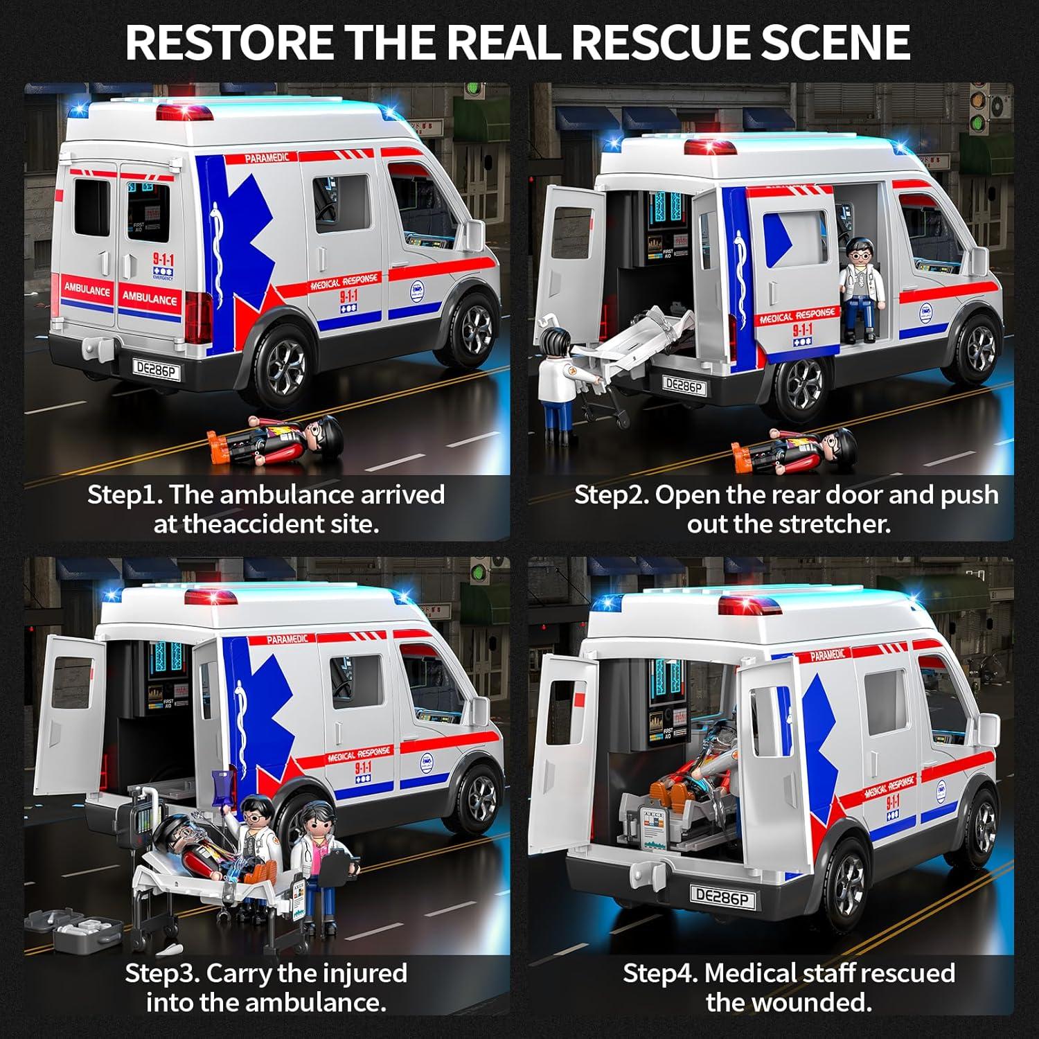 Juguete Ambulancia YunWings con Luz y Sonido 29.5cm