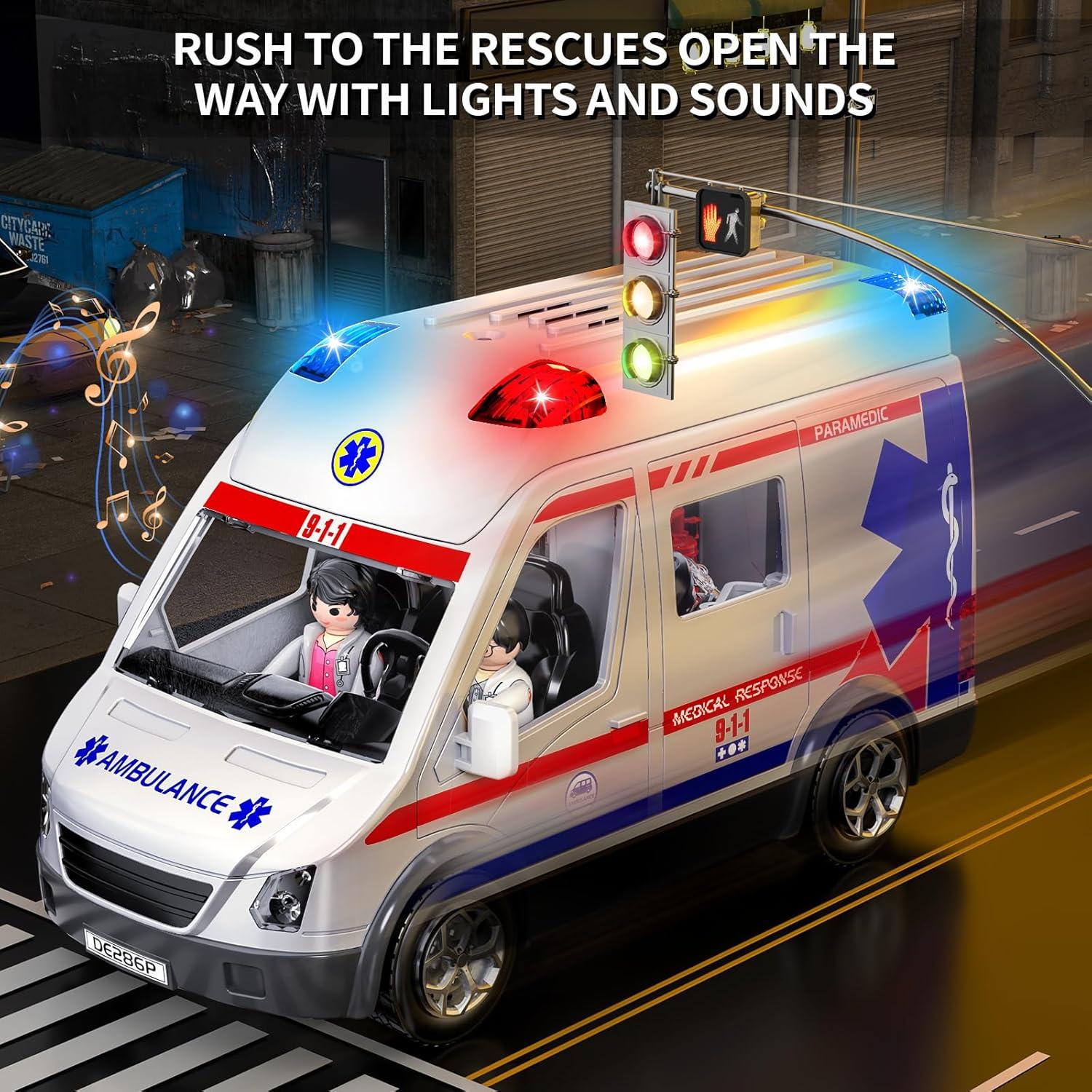 Juguete Ambulancia YunWings con Luz y Sonido 29.5cm