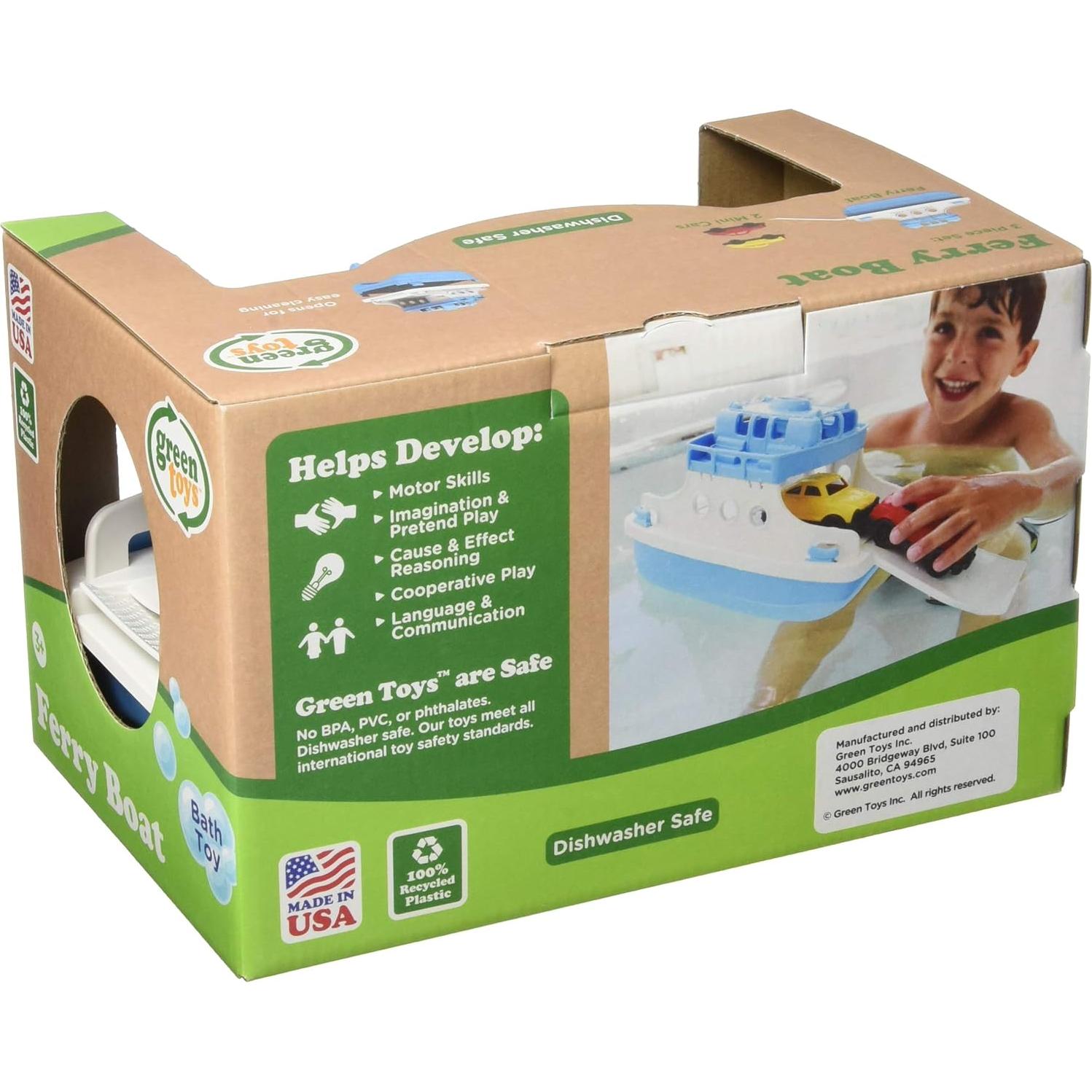 Ferry Boat Green Toys Azul y Blanco - Juguete Flotante para Niños