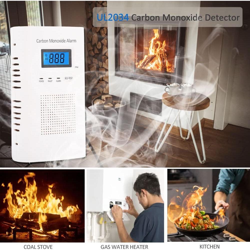 Detector de Monóxido de Carbono WESHLGD KH-520 con Pantalla LCD