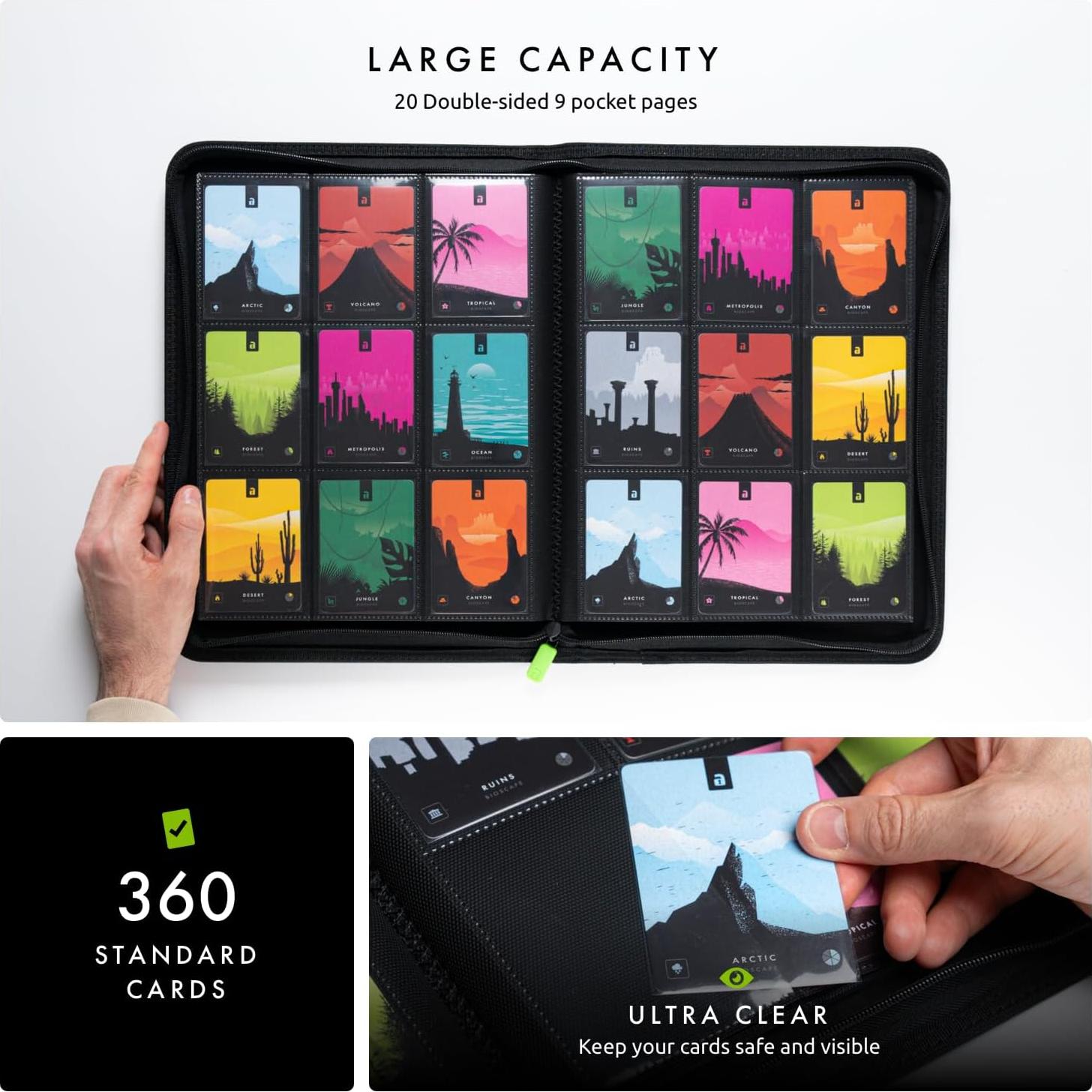 Carpeta con Cremallera Vault X Exo-Tec 9 Bolsillos 360 Cartas