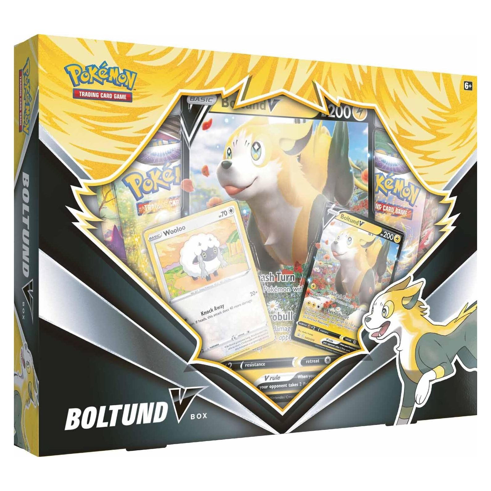 Caja Boltund V Pokémon TCG - Multicolor, 1 carta foil y 4 paquetes