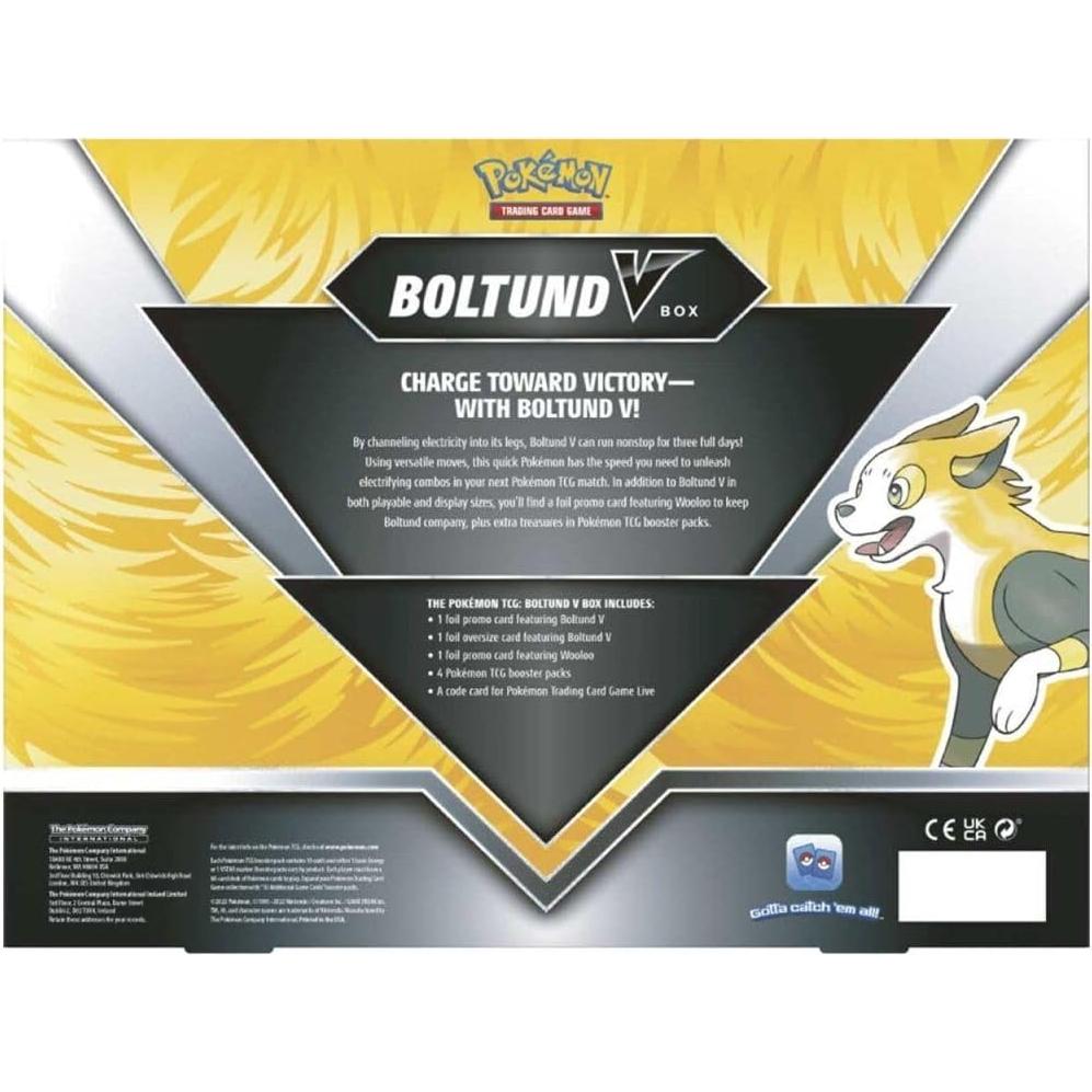 Caja Boltund V Pokémon TCG - Multicolor, 1 carta foil y 4 paquetes
