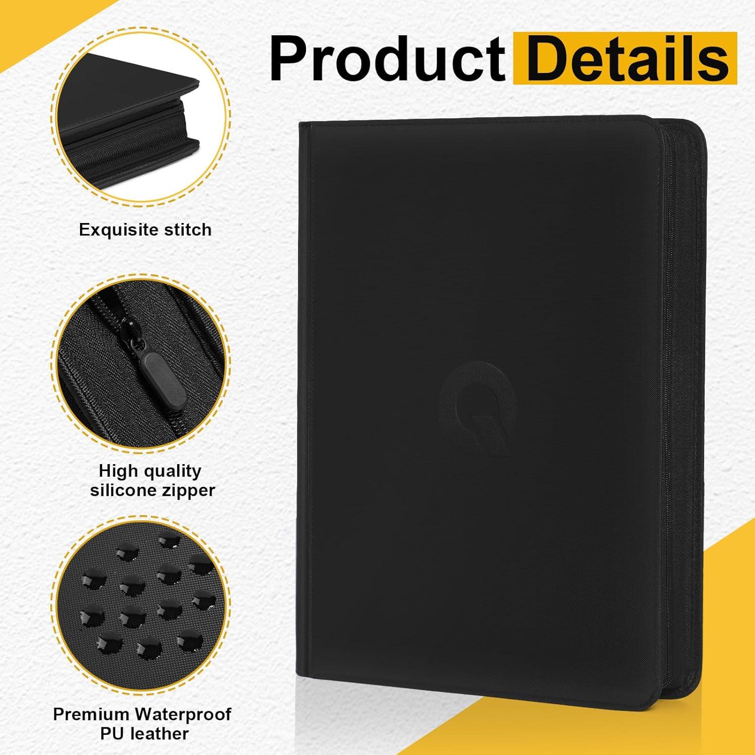 Carpeta de Tarjetas de Comercio Qurhafoo 1024 Páginas PU Negra