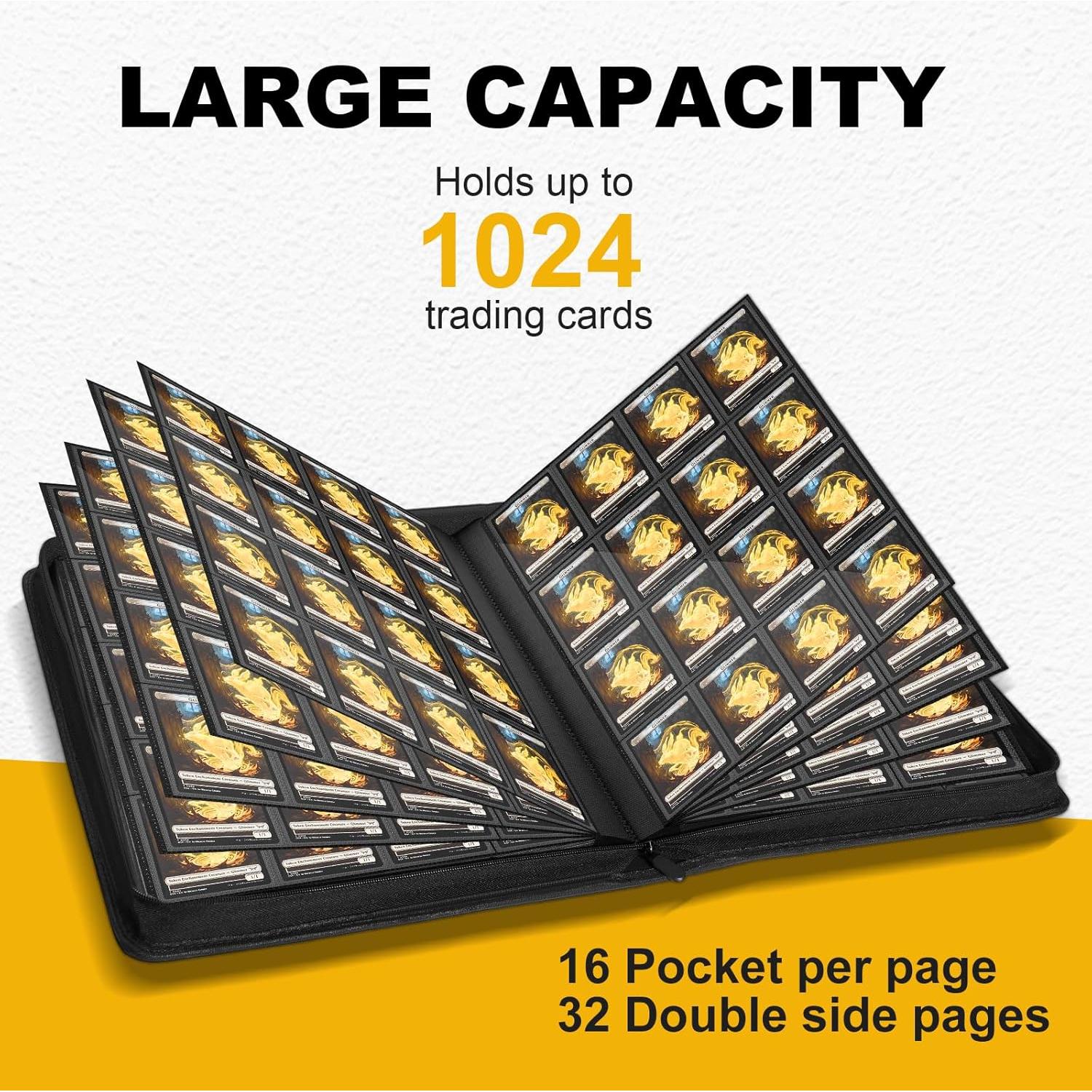 Carpeta de Tarjetas de Comercio Qurhafoo 1024 Páginas PU Negra