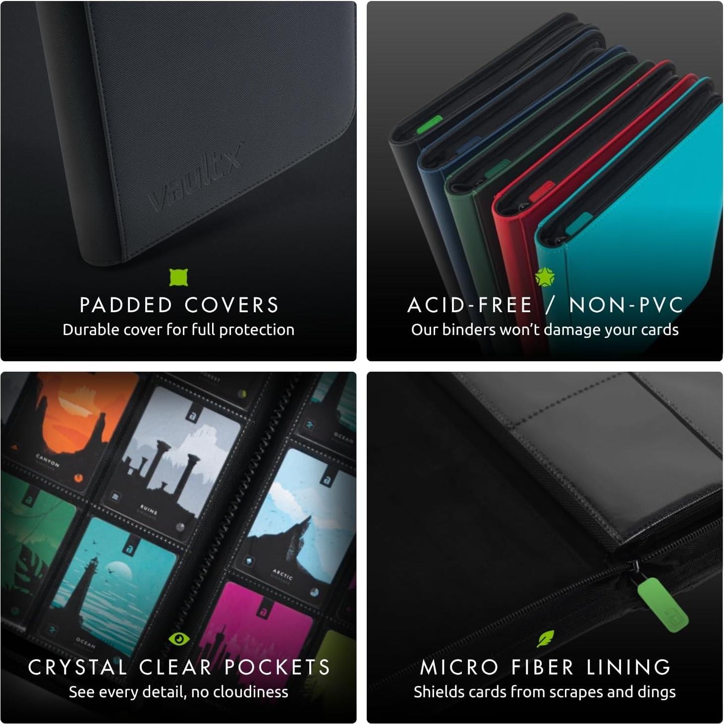 Carpeta con Cremallera Vault X Exo-Tec 12 Bolsillos Negro