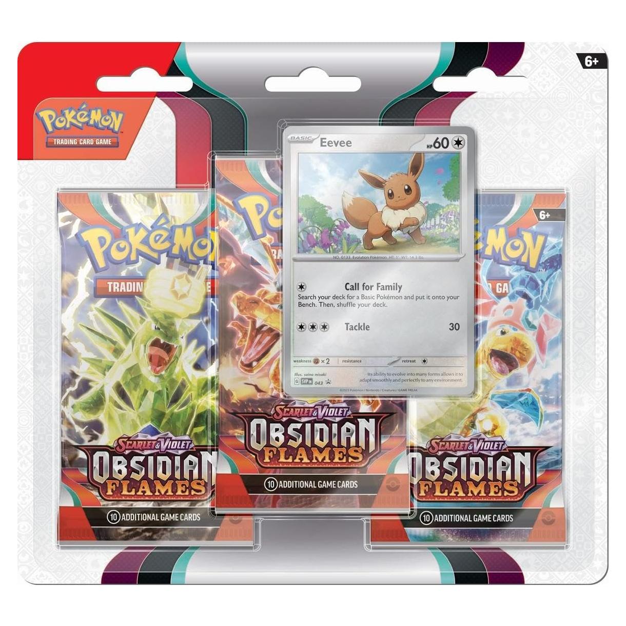 Pokémon TCG Escarlata y Púrpura Llamas de Obsidiana - 3 Sobres