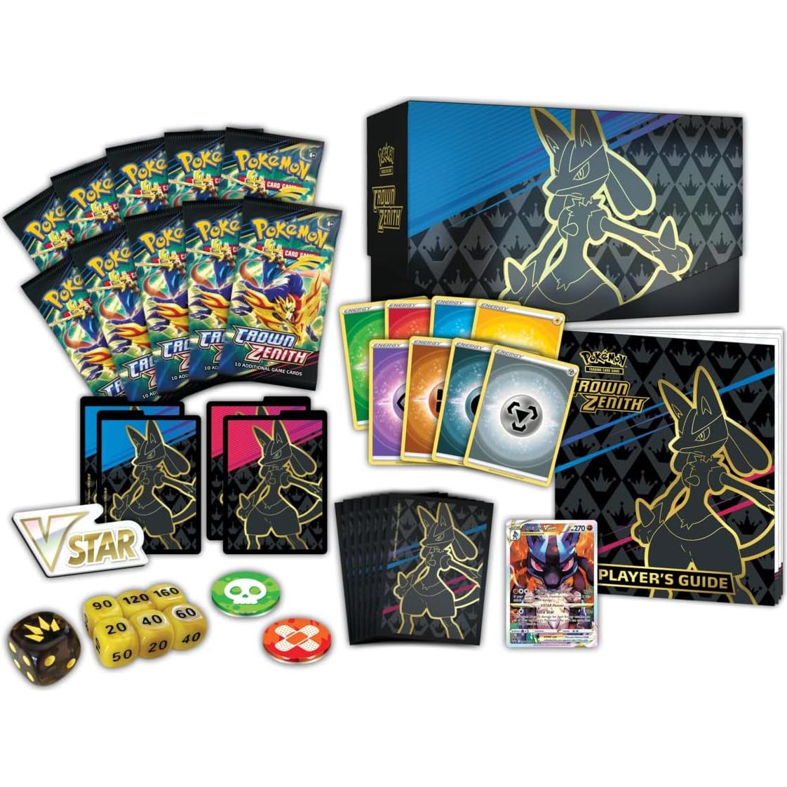 Caja de Entrenador Élite Pokémon TCG Crown Zenith con Lucario VSTAR