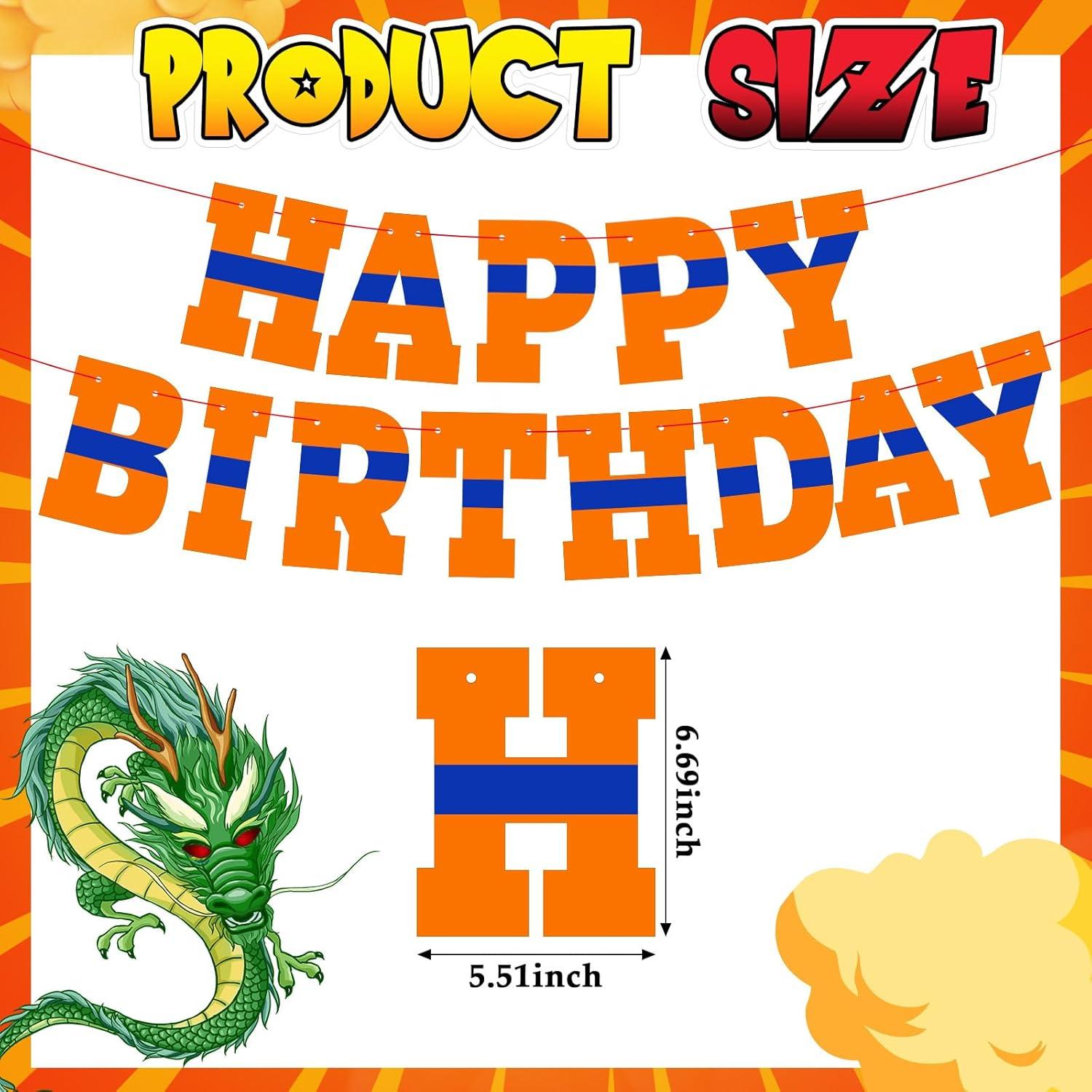 Banner de Cumpleaños Anime Dragón Oudain 18x13 cm Pre-ensartado