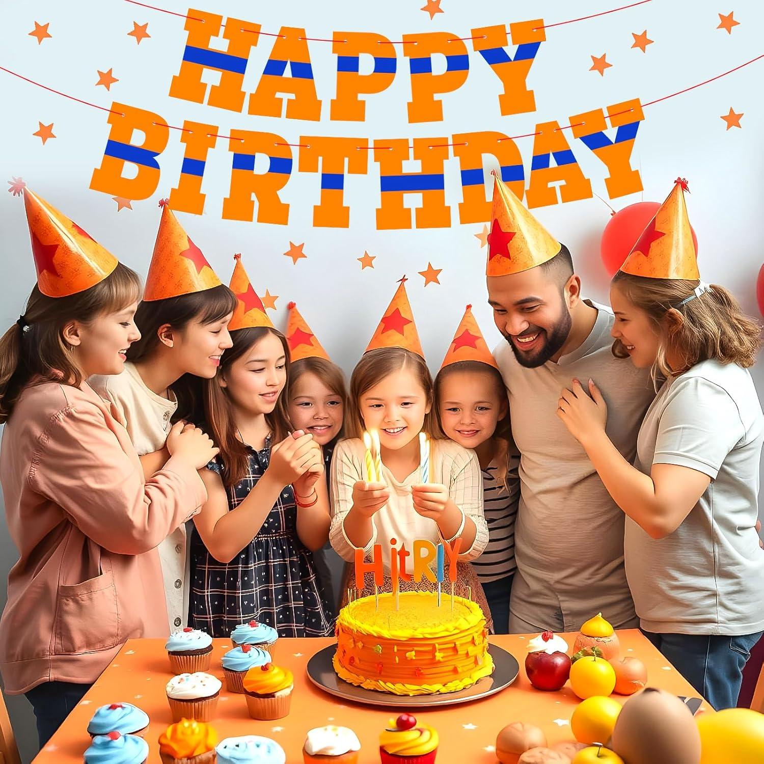 Banner de Cumpleaños Anime Dragón Oudain 18x13 cm Pre-ensartado