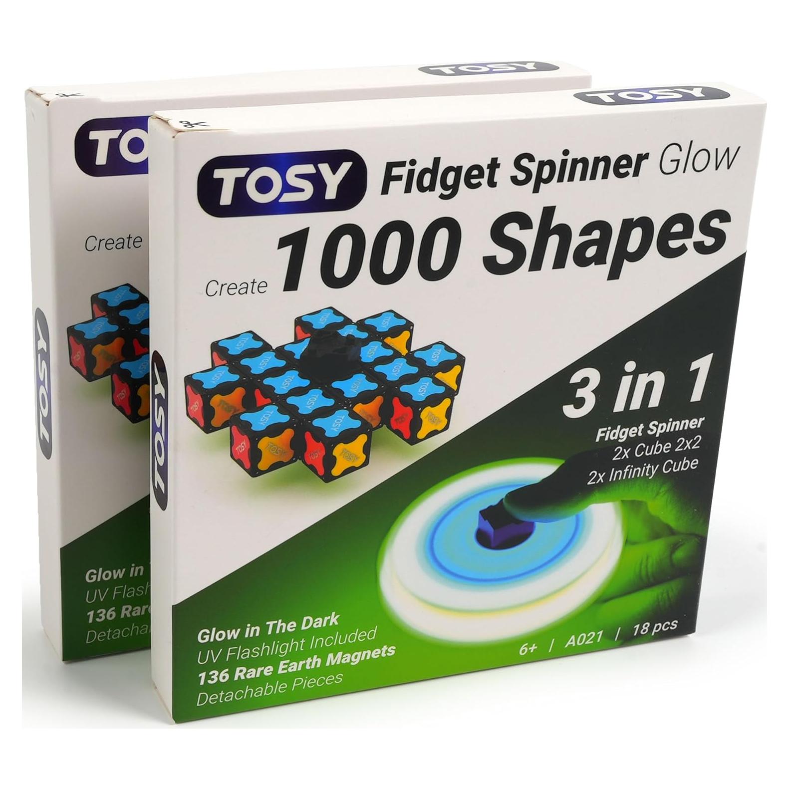 TOSY Spinner Antiestrés Magnético Brillante - 2 Piezas 3 en 1