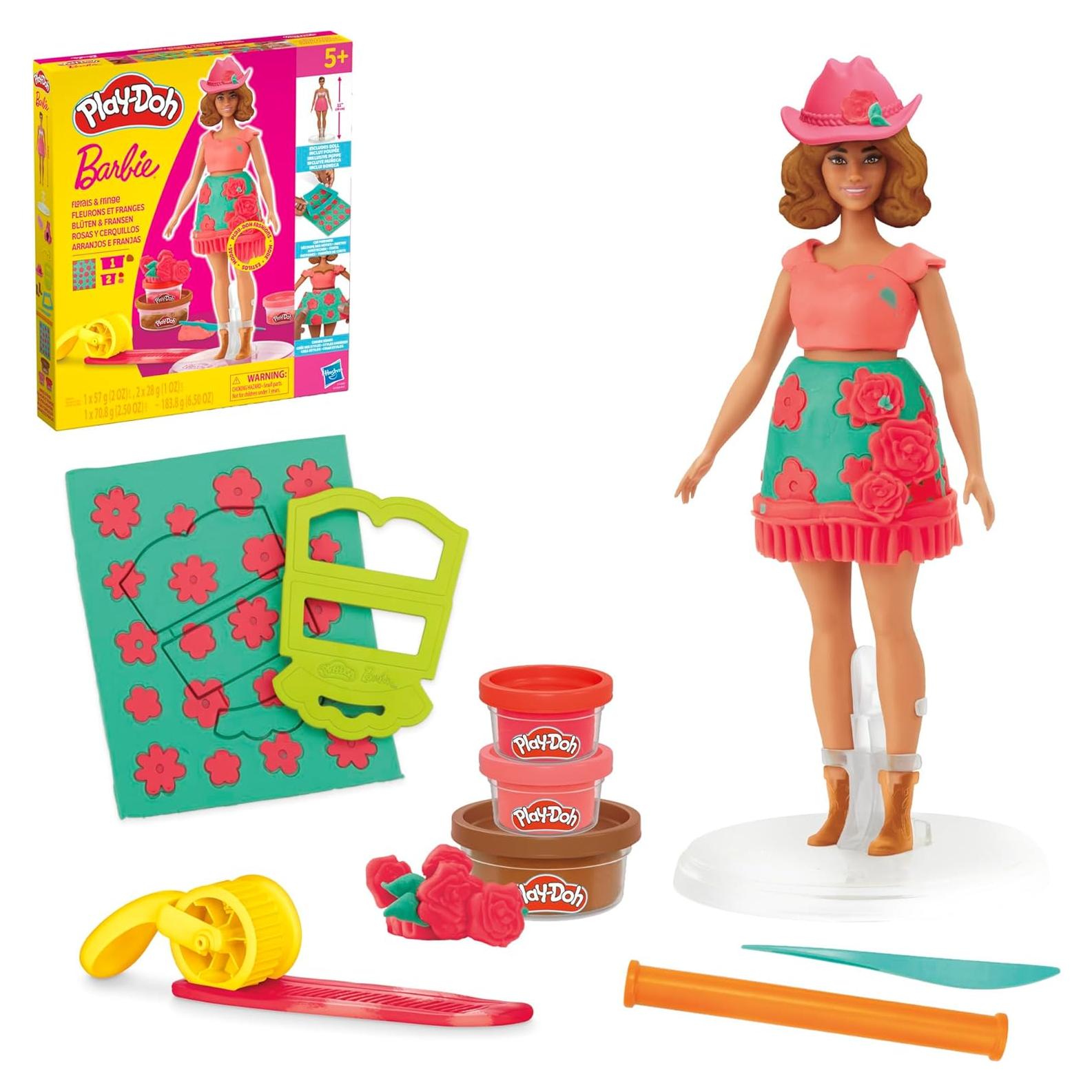 Play-Doh Barbie Conjunto de Flores y Flecos - Kit de Moda 5+