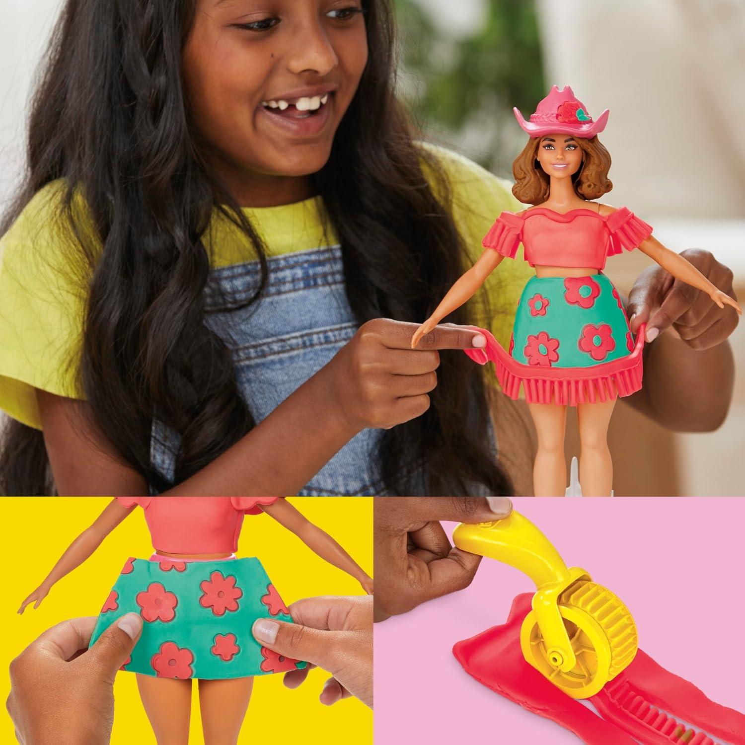 Play-Doh Barbie Conjunto de Flores y Flecos - Kit de Moda 5+