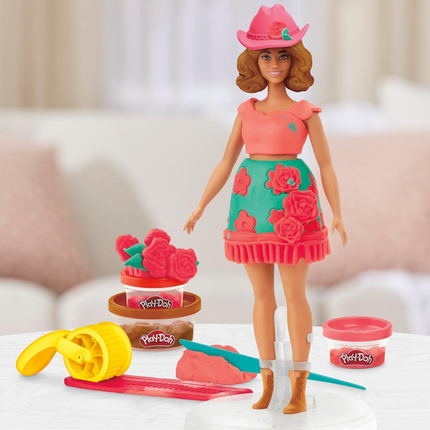 Play-Doh Barbie Conjunto de Flores y Flecos - Kit de Moda 5+