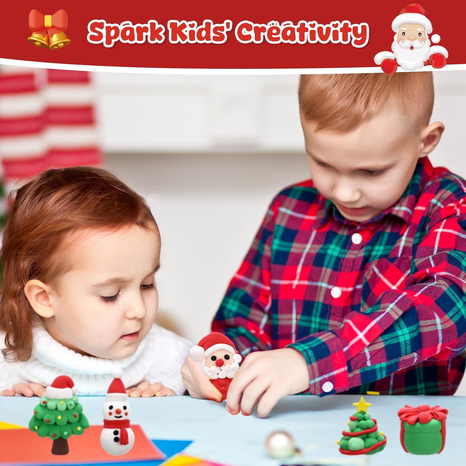 72 Piezas Arcilla Secado al Aire VioraWhite 1.08 kg Color Navidad