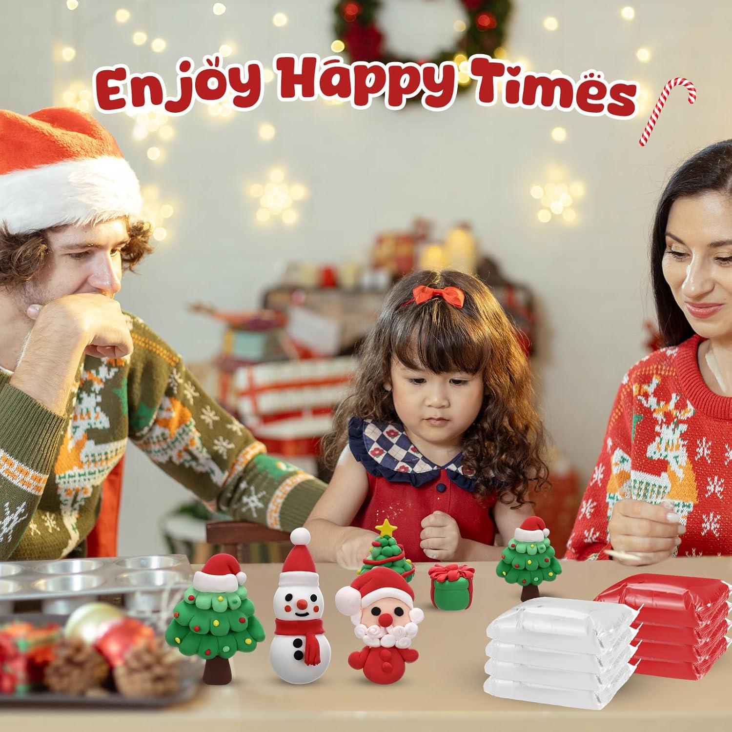 72 Piezas Arcilla Secado al Aire VioraWhite 1.08 kg Color Navidad