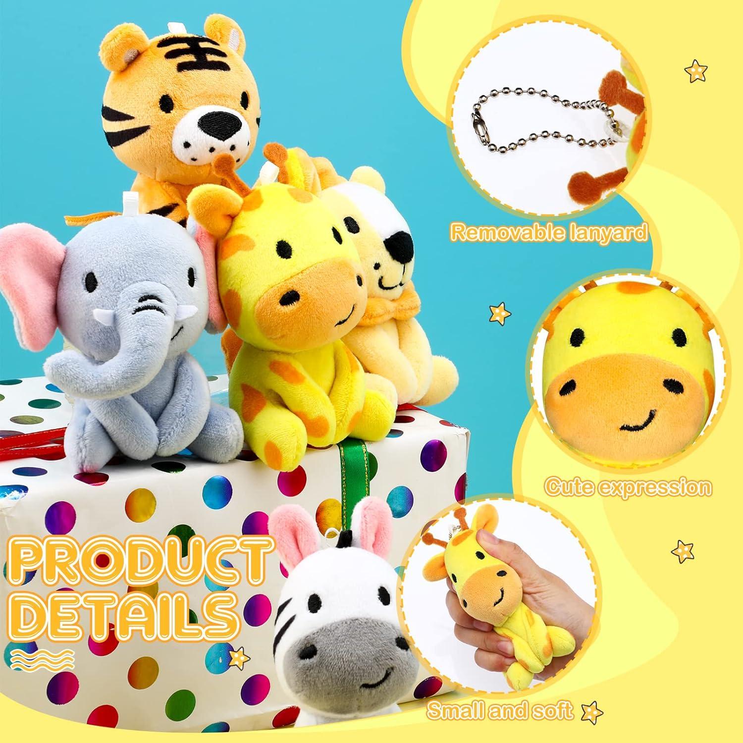 Conjunto 6 Mini Animales de Peluche Aoriher 10 cm Safari