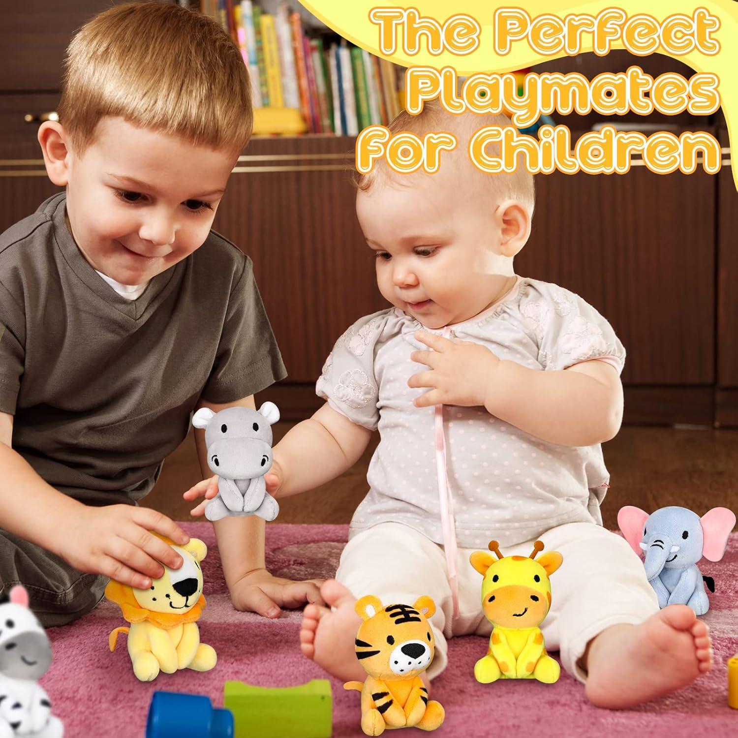 Conjunto 6 Mini Animales de Peluche Aoriher 10 cm Safari