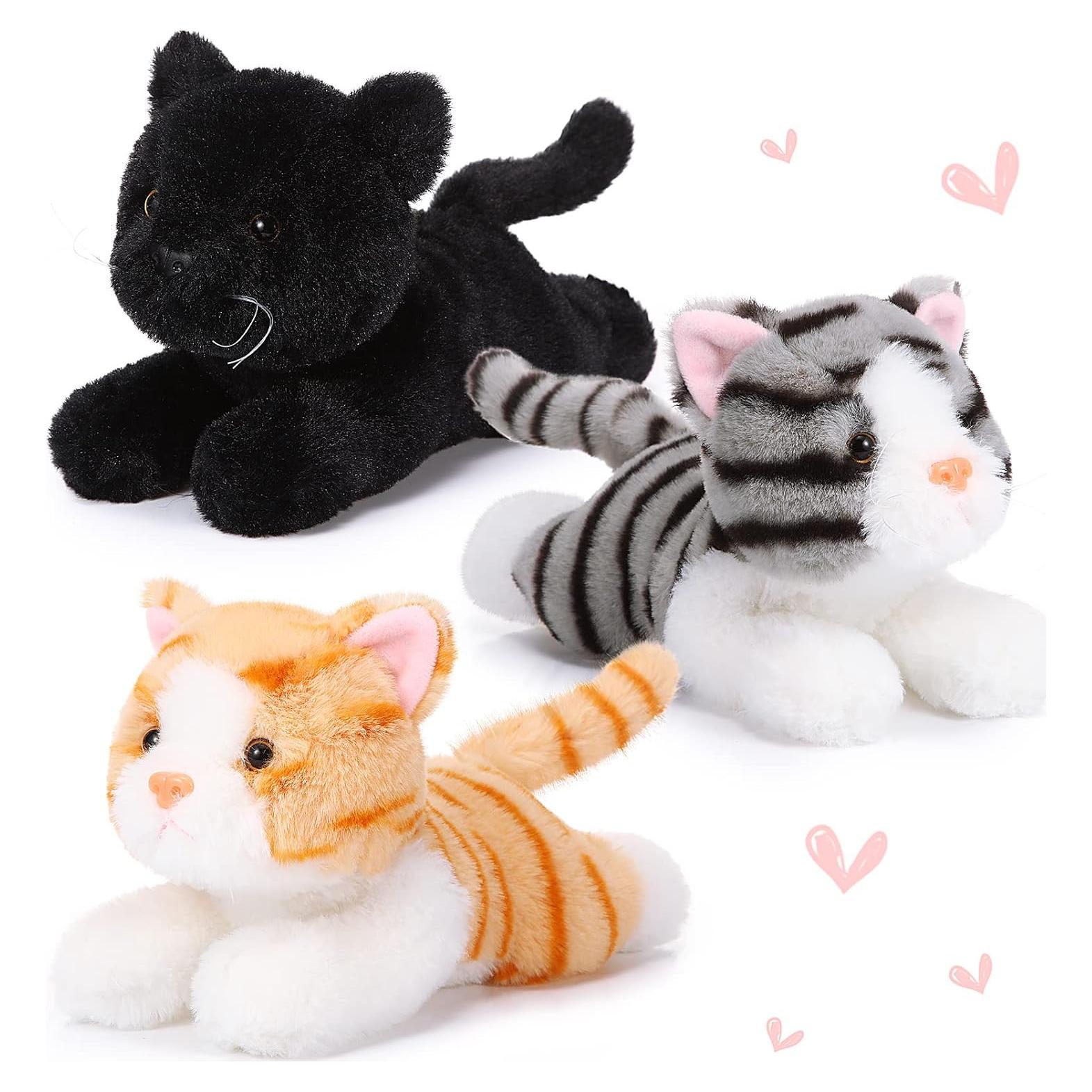 3 Gatitos de Peluche Harrycle 23 cm Suaves y Coloridos