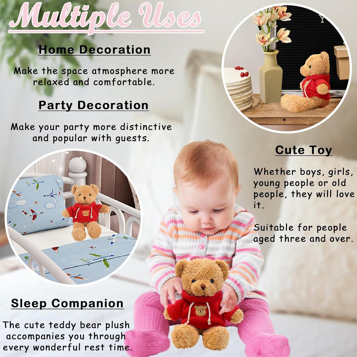 Oso de Peluche 30 cm Zhidiloveyou con Sudadera Roja