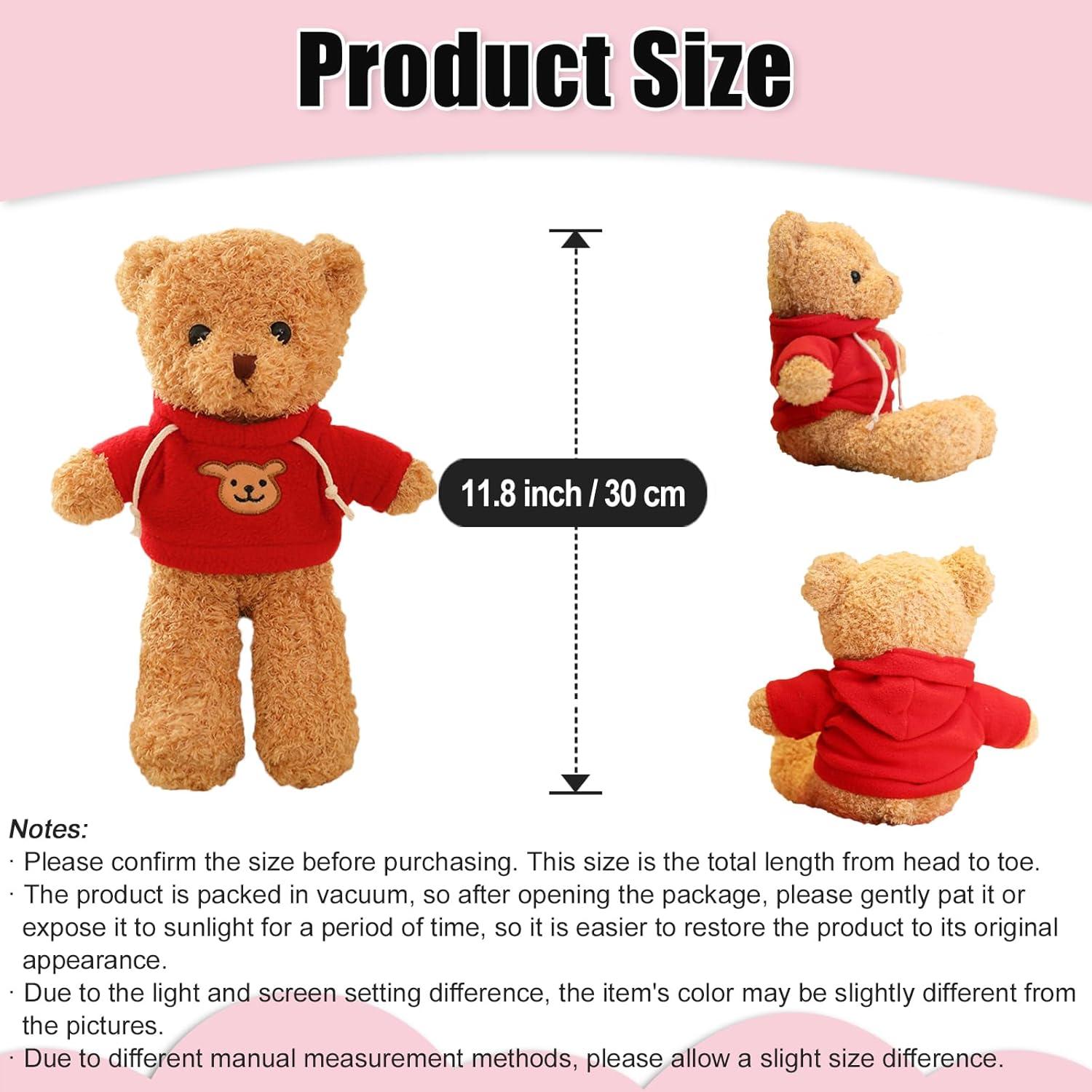Oso de Peluche 30 cm Zhidiloveyou con Sudadera Roja