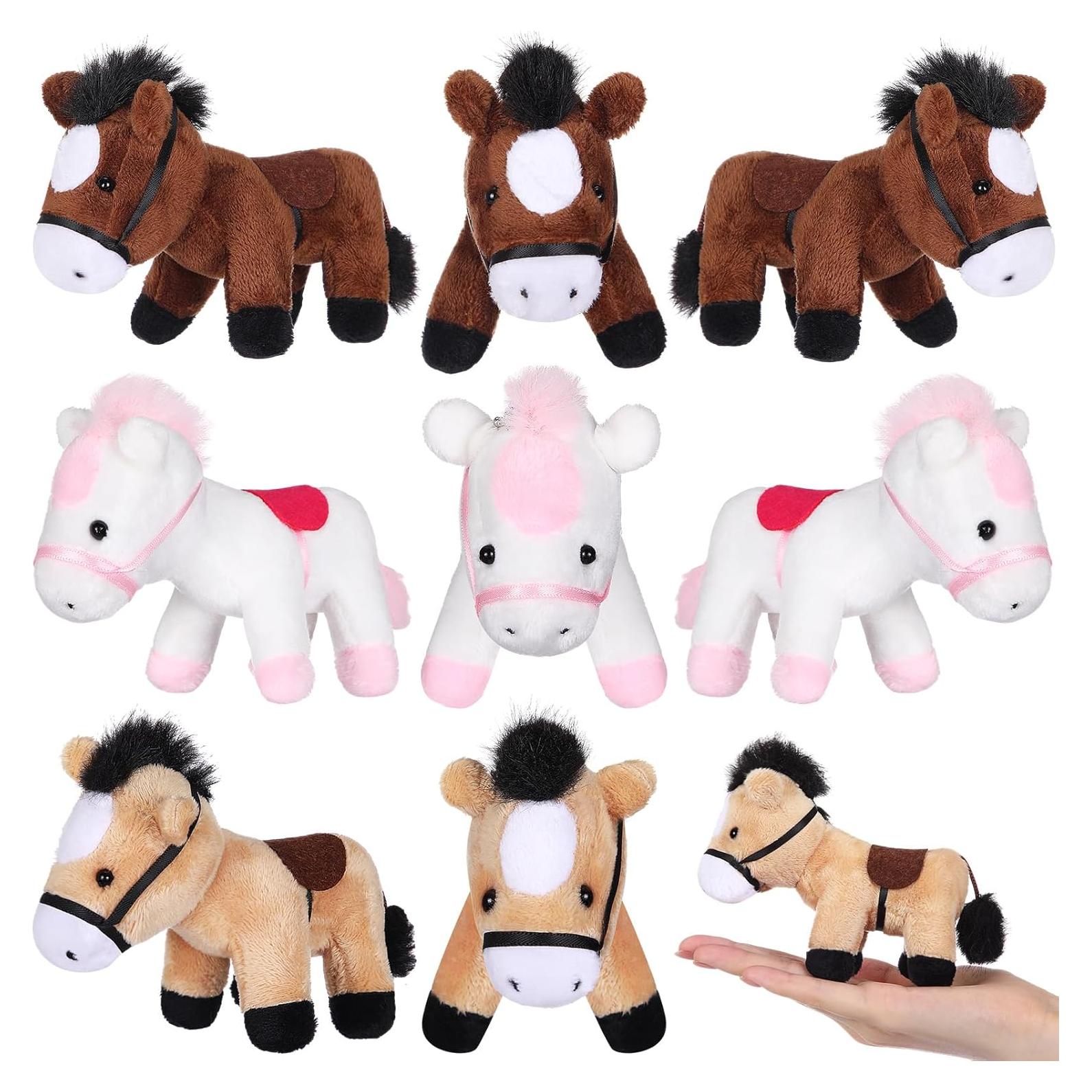 Mini Caballos de Peluche Zomiboo 10 cm 9 Pack Decoración Fiesta