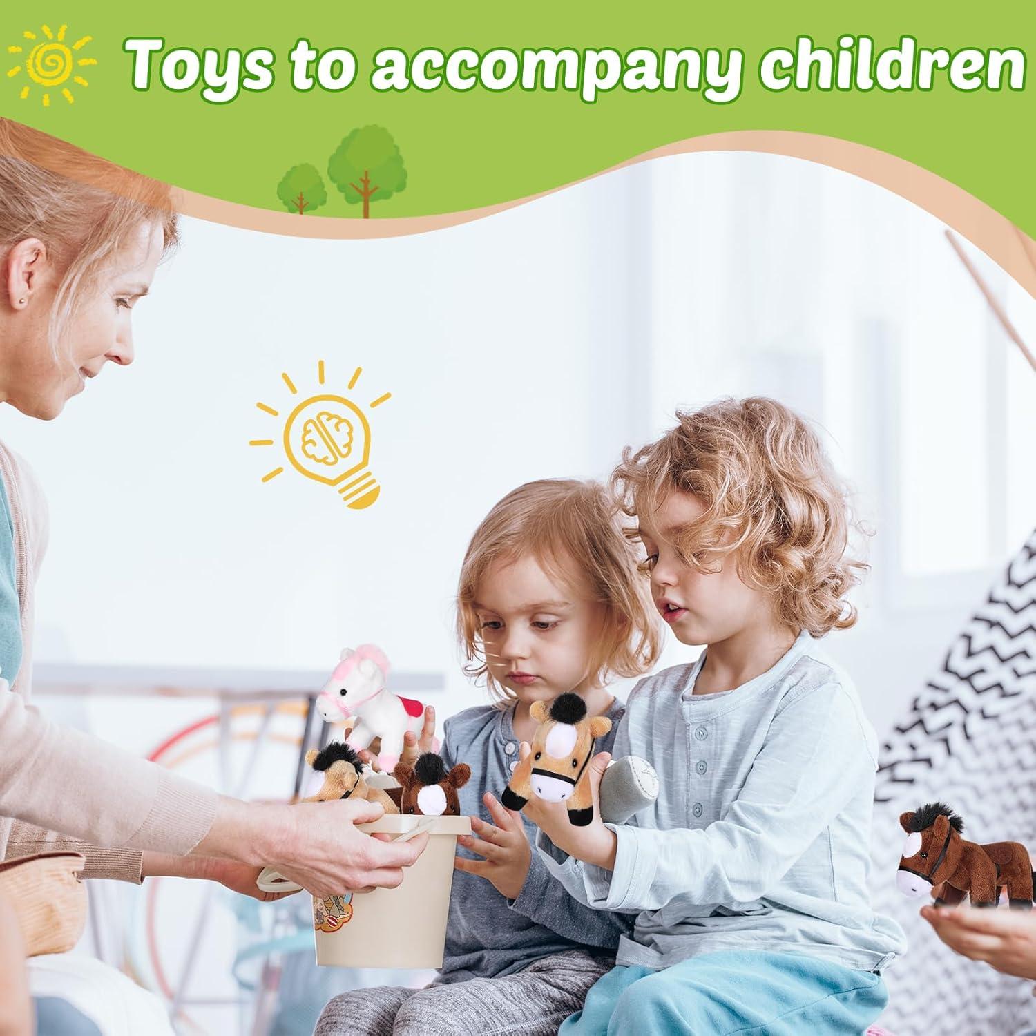 Mini Caballos de Peluche Zomiboo 10 cm 9 Pack Decoración Fiesta