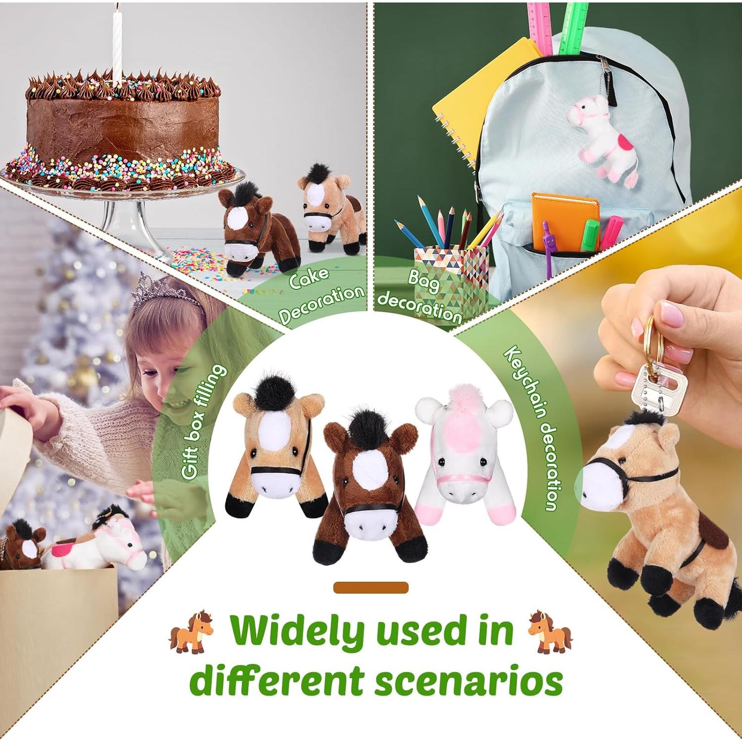 Mini Caballos de Peluche Zomiboo 10 cm 9 Pack Decoración Fiesta