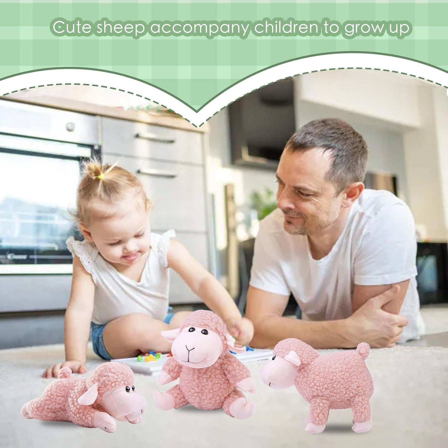 Peluche Oveja Rosa Pequeño Corazón 21.6 cm Suave