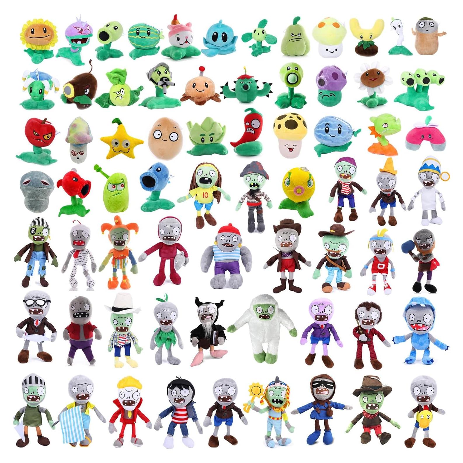 Muñecos de Peluche PVZ JHESAO 6 PCS Plantas y Zombies 16-20 cm