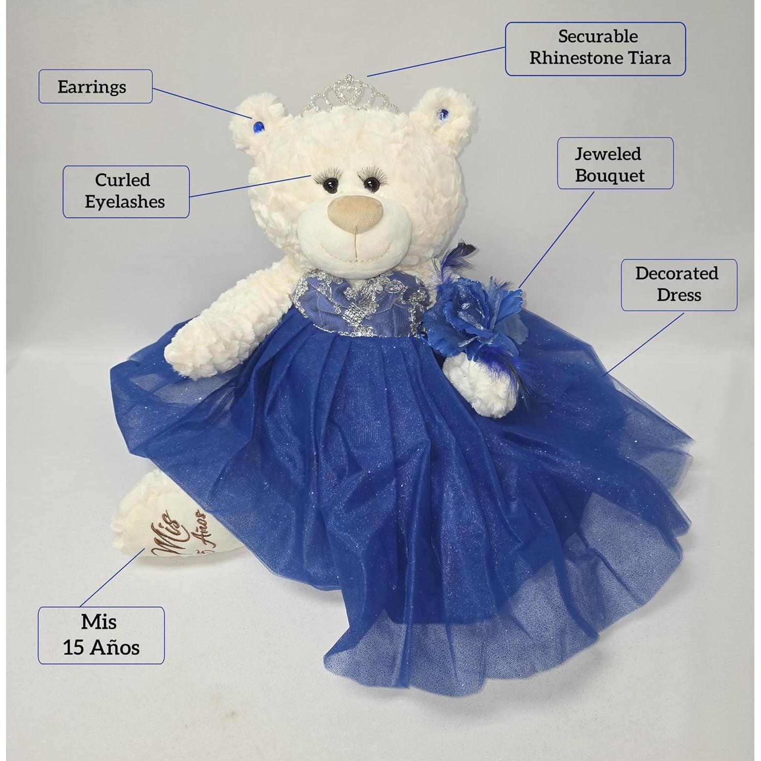 Oso de Peluche 50.8 cm Quinceañera Kinnex con Vestido