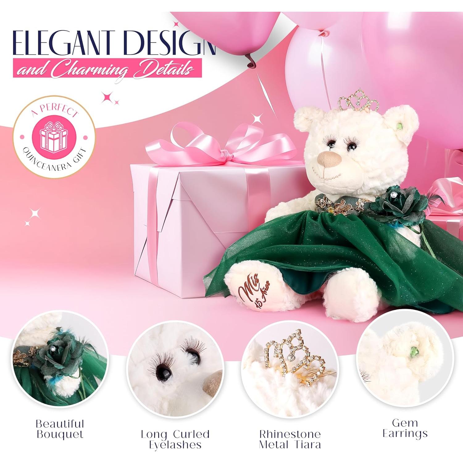 Oso de Peluche 50.8 cm Quinceañera Kinnex con Vestido