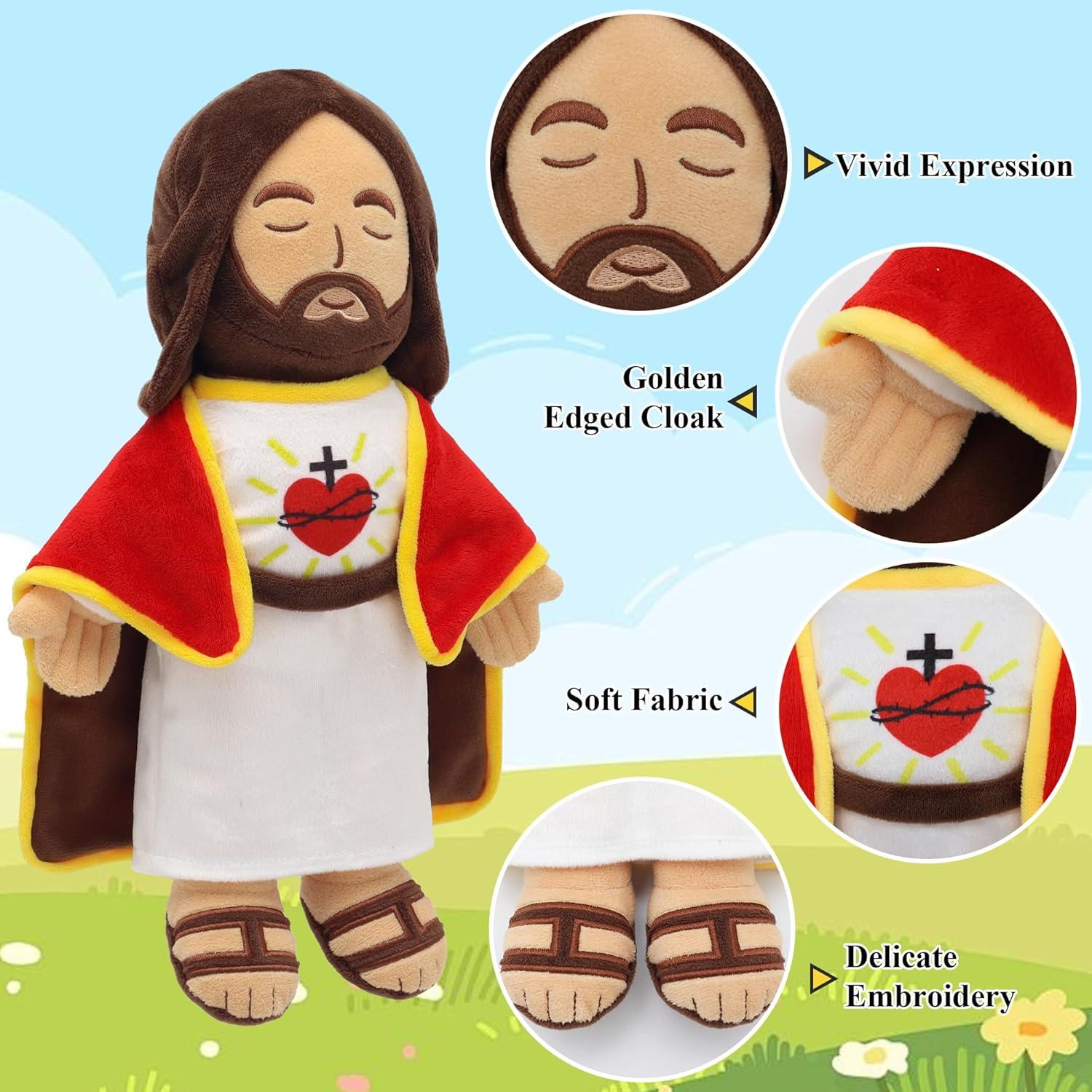 Muñeca de Jesús de Peluche 34 cm Yelakey con Chal Rojo