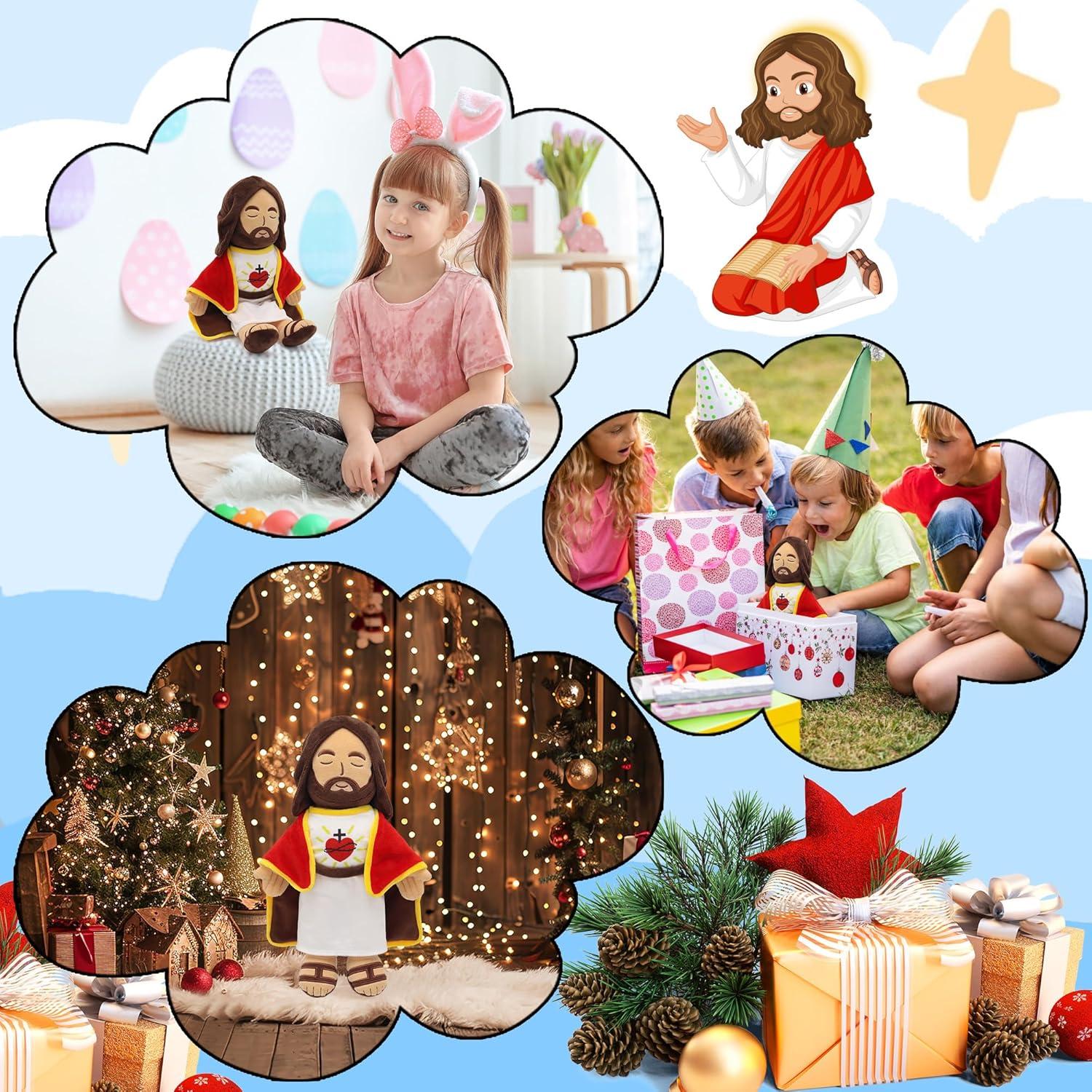 Muñeca de Jesús de Peluche 34 cm Yelakey con Chal Rojo