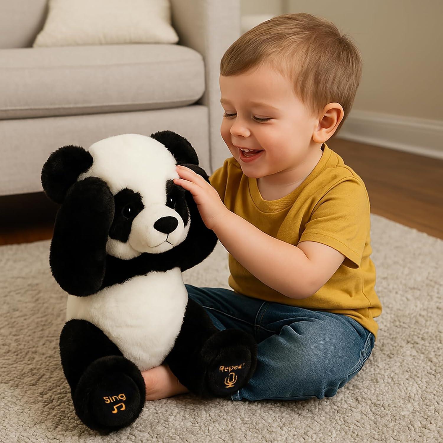 Peluche Interactivo Eléctrico Panda Cuteoy 27.94 cm Repite y Canta
