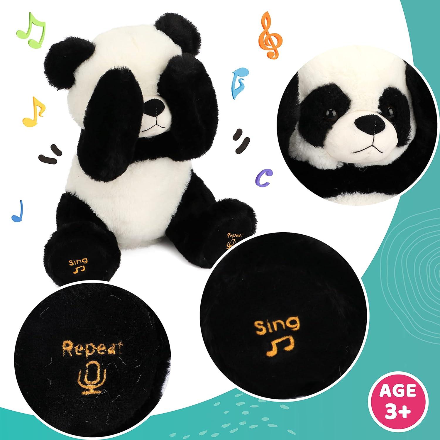 Peluche Interactivo Eléctrico Panda Cuteoy 27.94 cm Repite y Canta