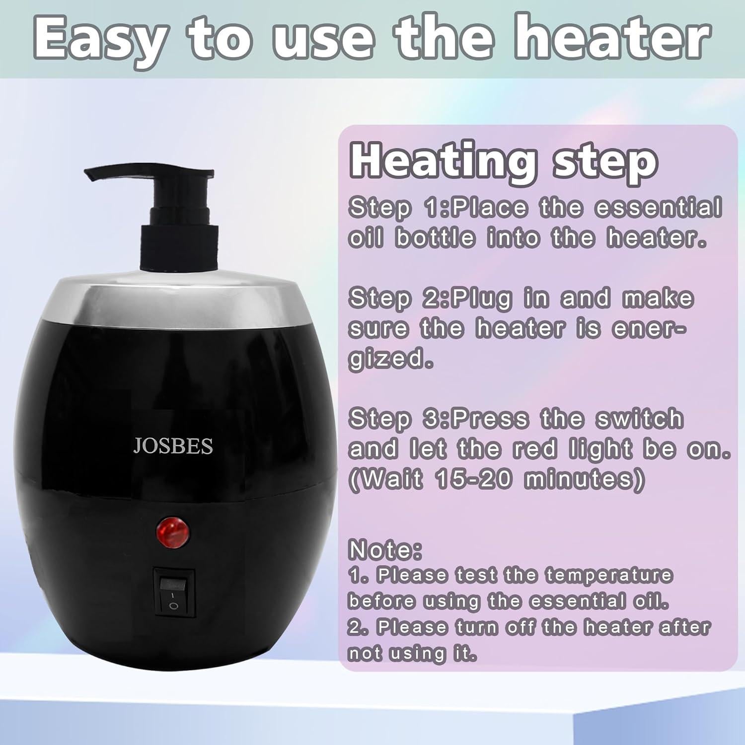 Calentador de Aceite de Masaje JOSBES MOW01-B 250ml Negro