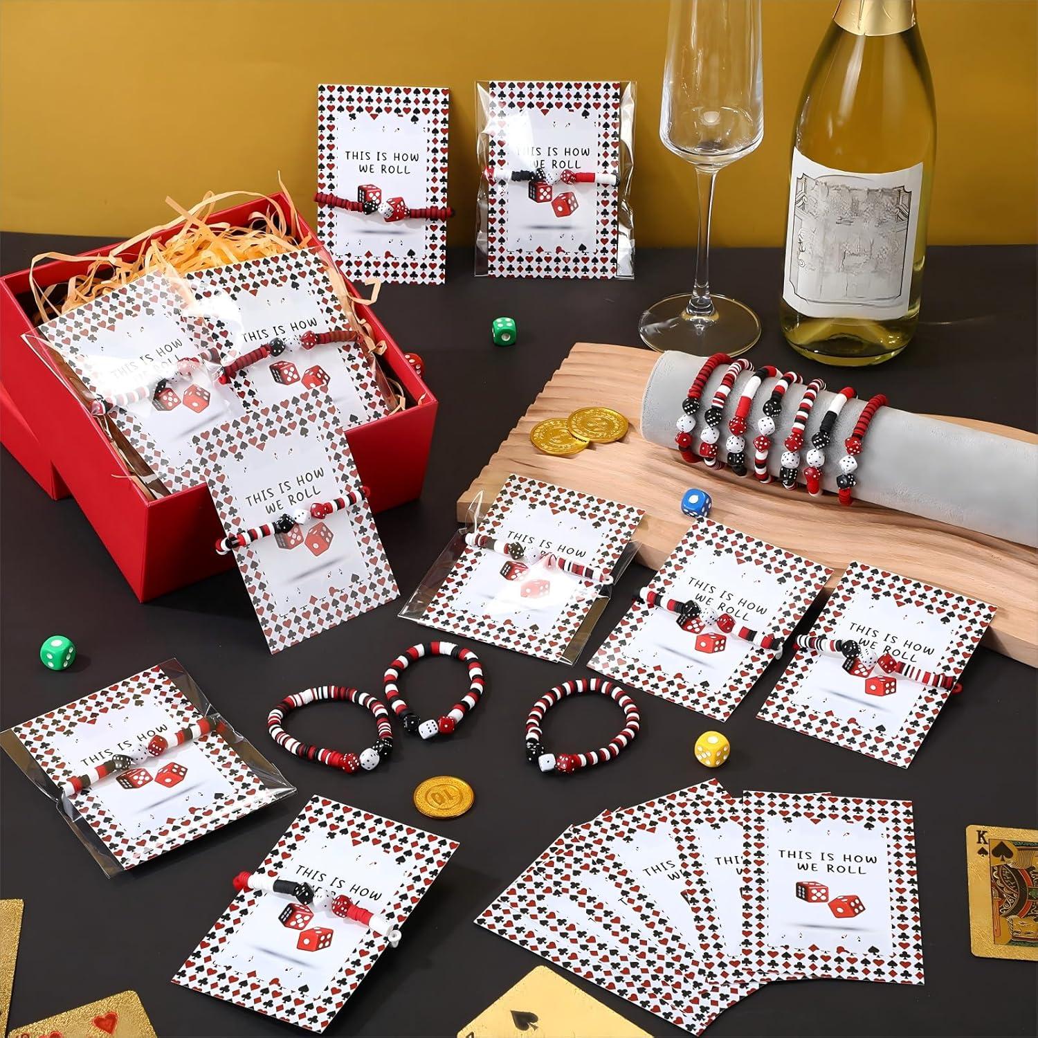 Conjunto de Fiesta de Casino Tondiamo 20 Pulseras y Tarjetas