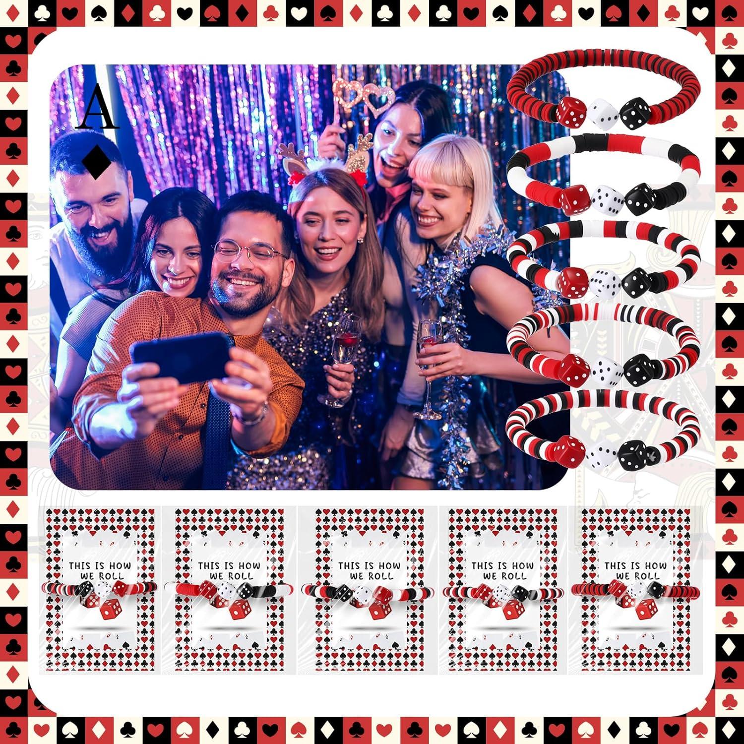 Conjunto de Fiesta de Casino Tondiamo 20 Pulseras y Tarjetas