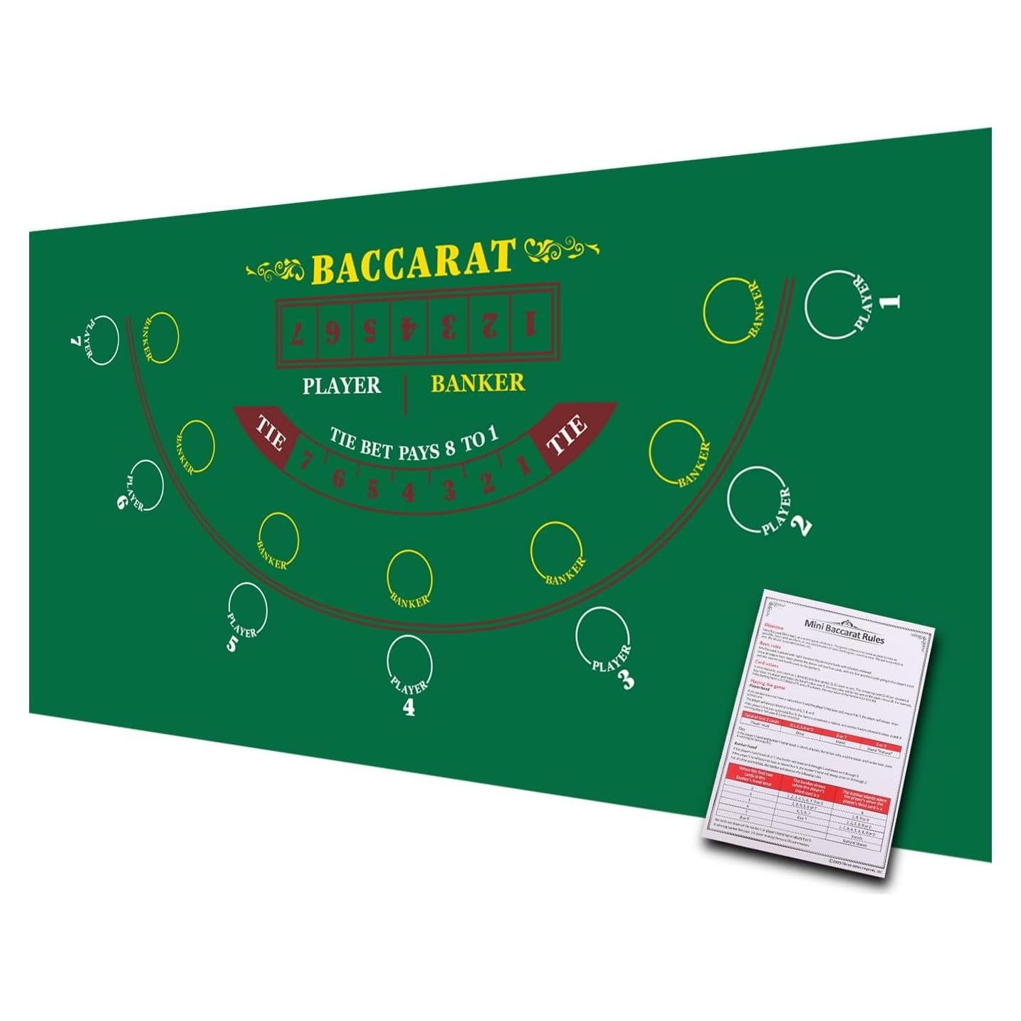 Tapete de Casino GSE 182.88x91.44 cm Fieltro Baccarat