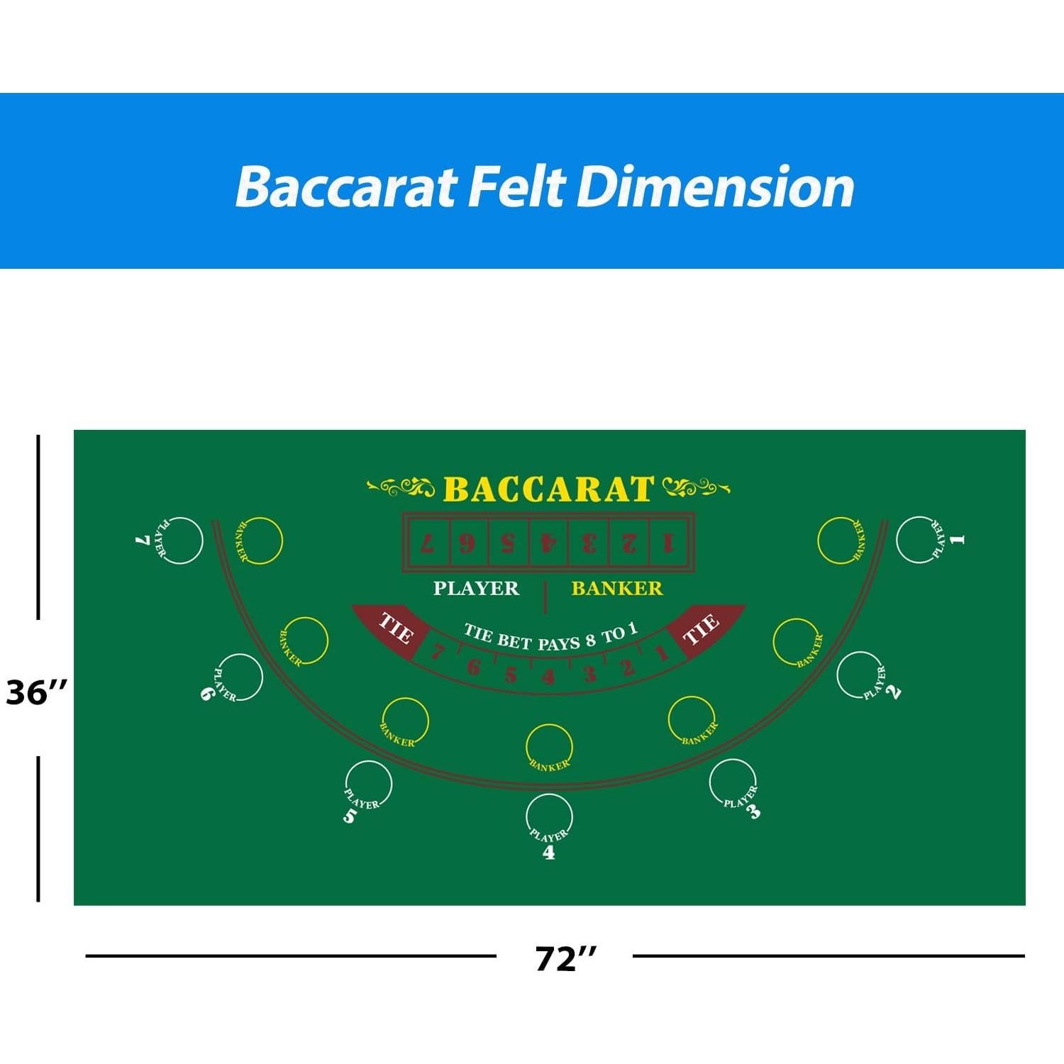 Tapete de Casino GSE 182.88x91.44 cm Fieltro Baccarat