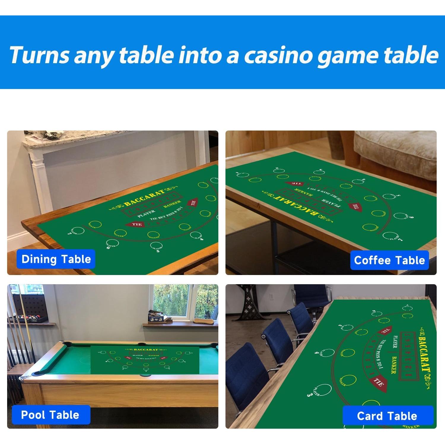 Tapete de Casino GSE 182.88x91.44 cm Fieltro Baccarat