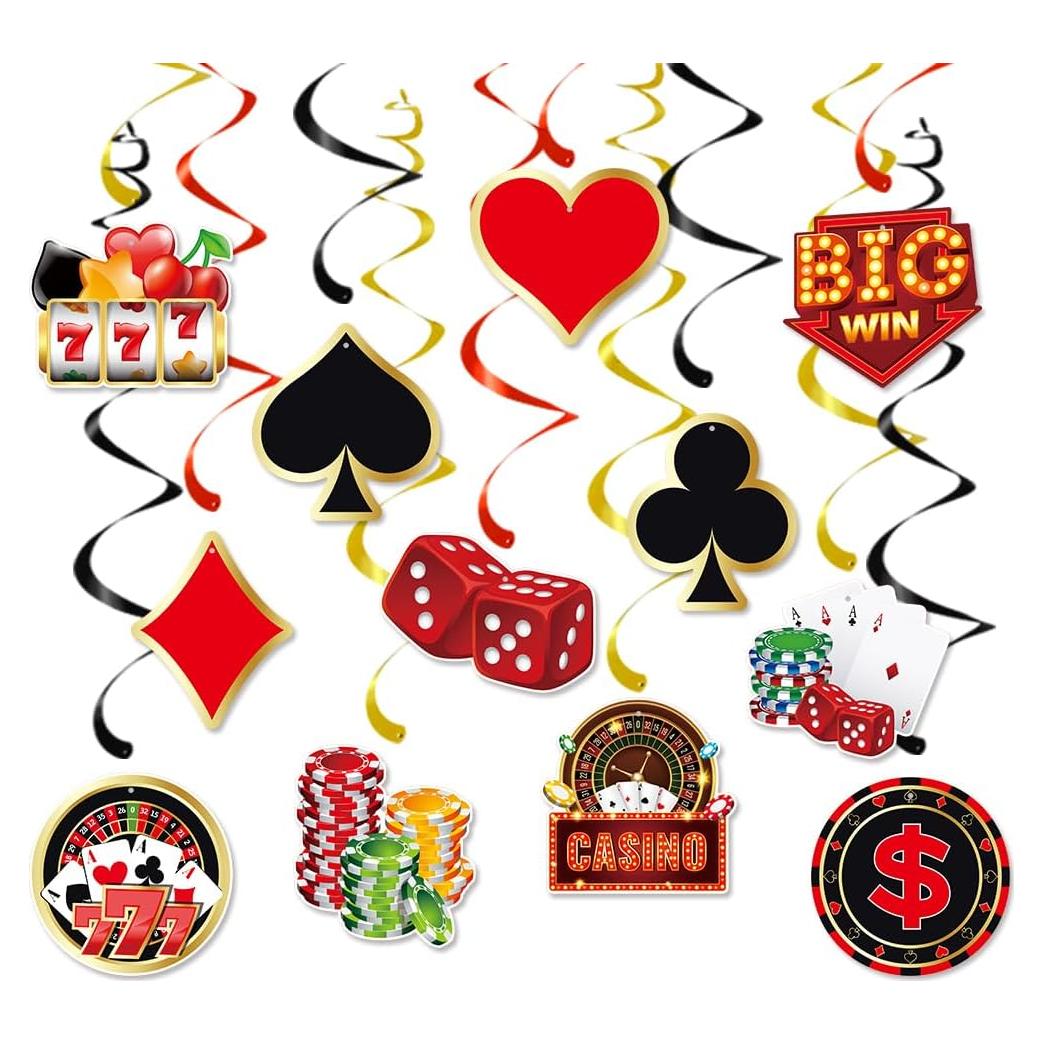 Decoraciones para Fiesta de Casino Kaluofan 24PCS Temática
